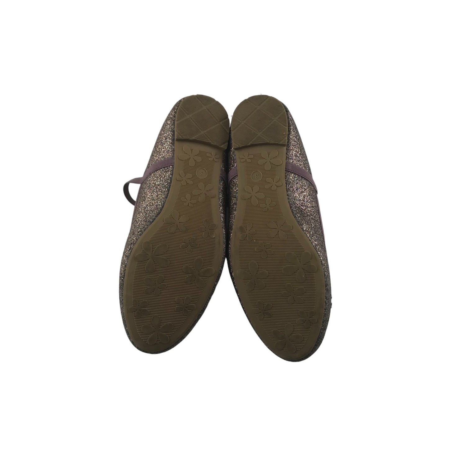 F&F Ballerinas Shoe Size 3 Pink Glittery with Elasticated Bar