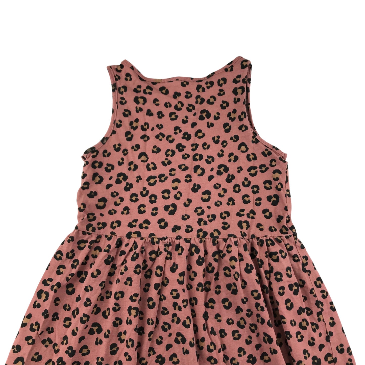 H&M Dress Age 6-8 Light Terracotta Leopard Print Cotton