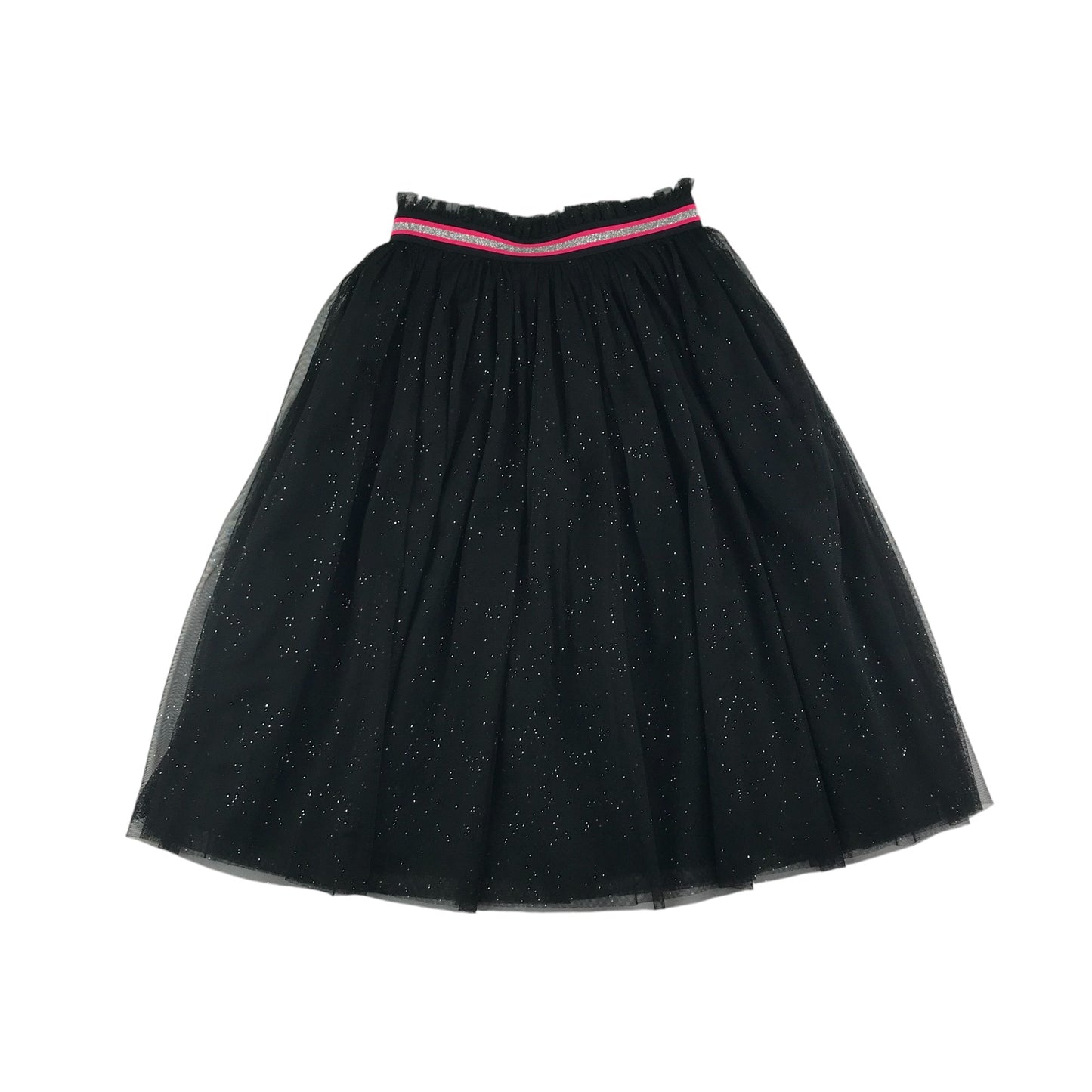 M&S skirt 10-11 years black midi mesh with sparkles