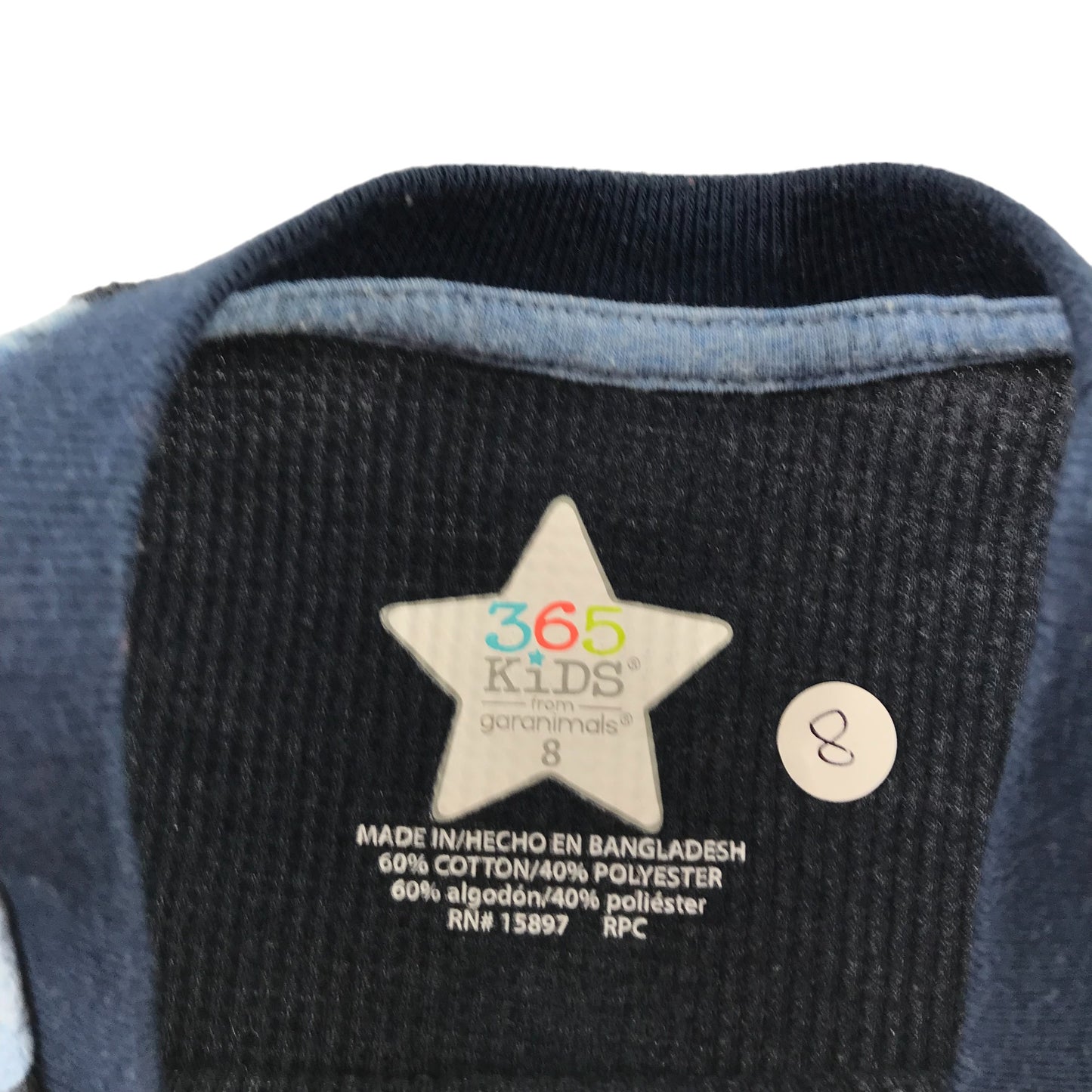 365 Kids T-shirt 8 years Navy Body and Blue sleeves