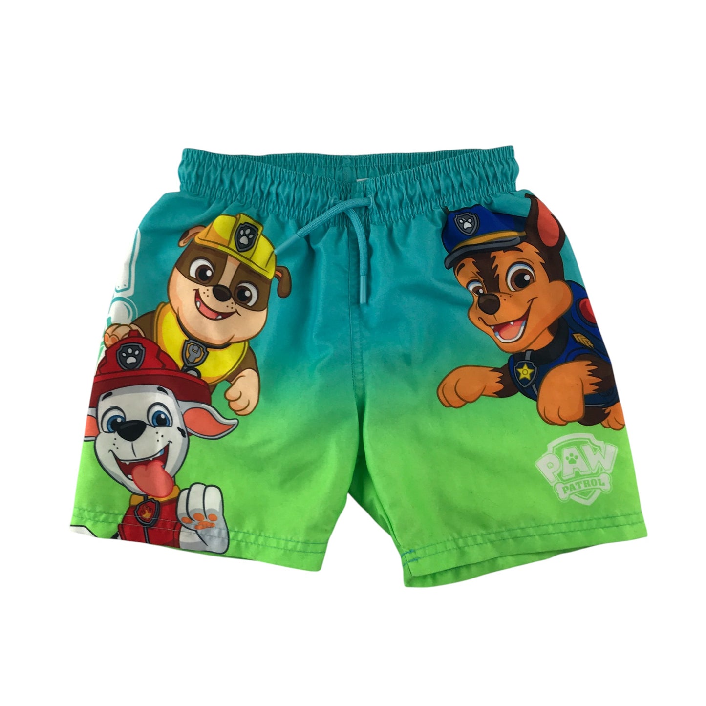 Primark swim trunks 5-6 years blue and green paw patrol Nickelodeon