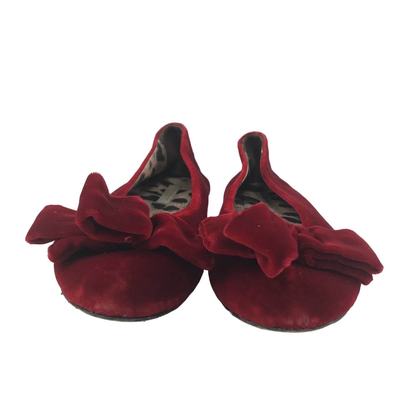Dolce Gabbana Pumps Shoe Size 1 Red Velvet Flat Ballerina Shoes