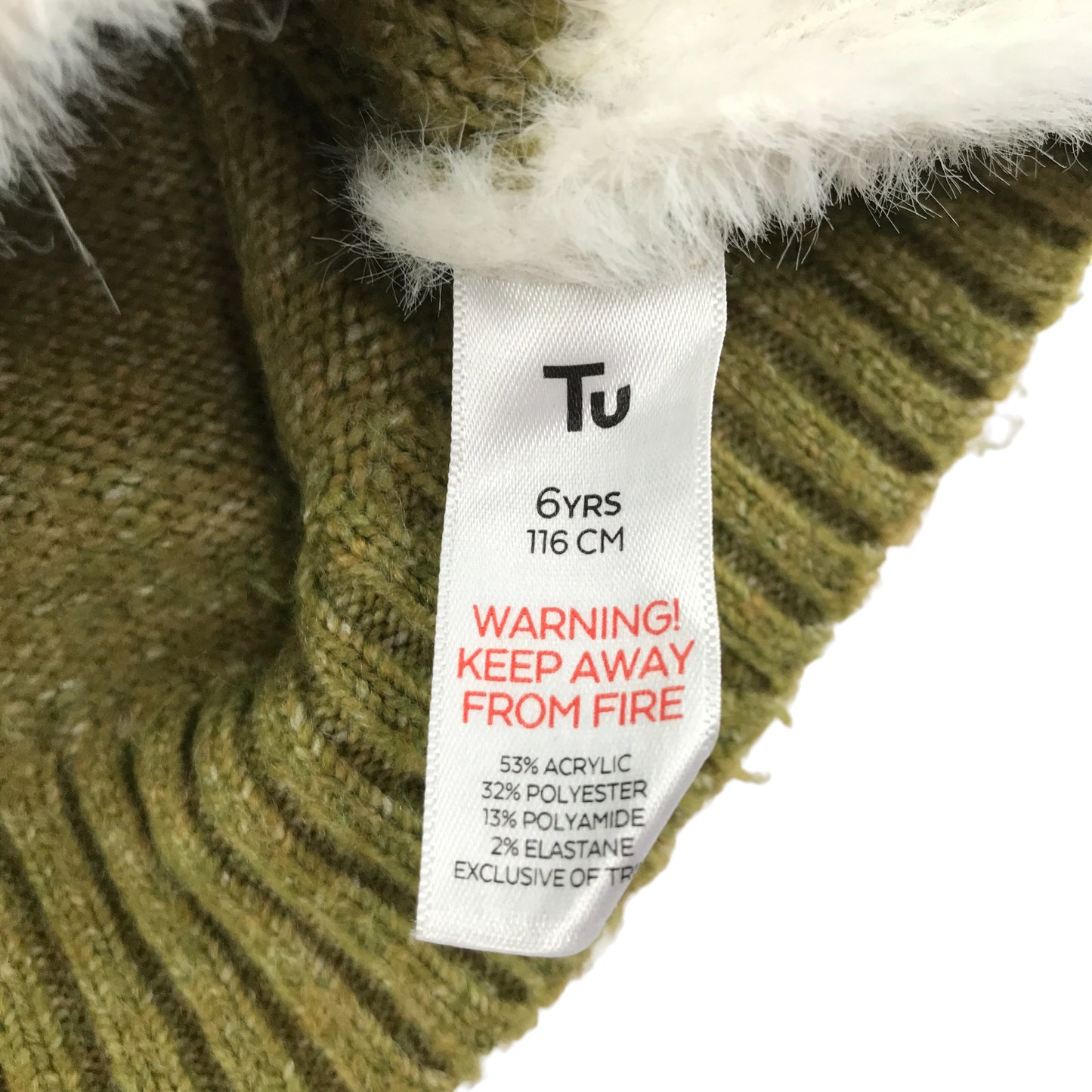 Tu Jumper 5-6 years green and white two tone with sequin deer festive
