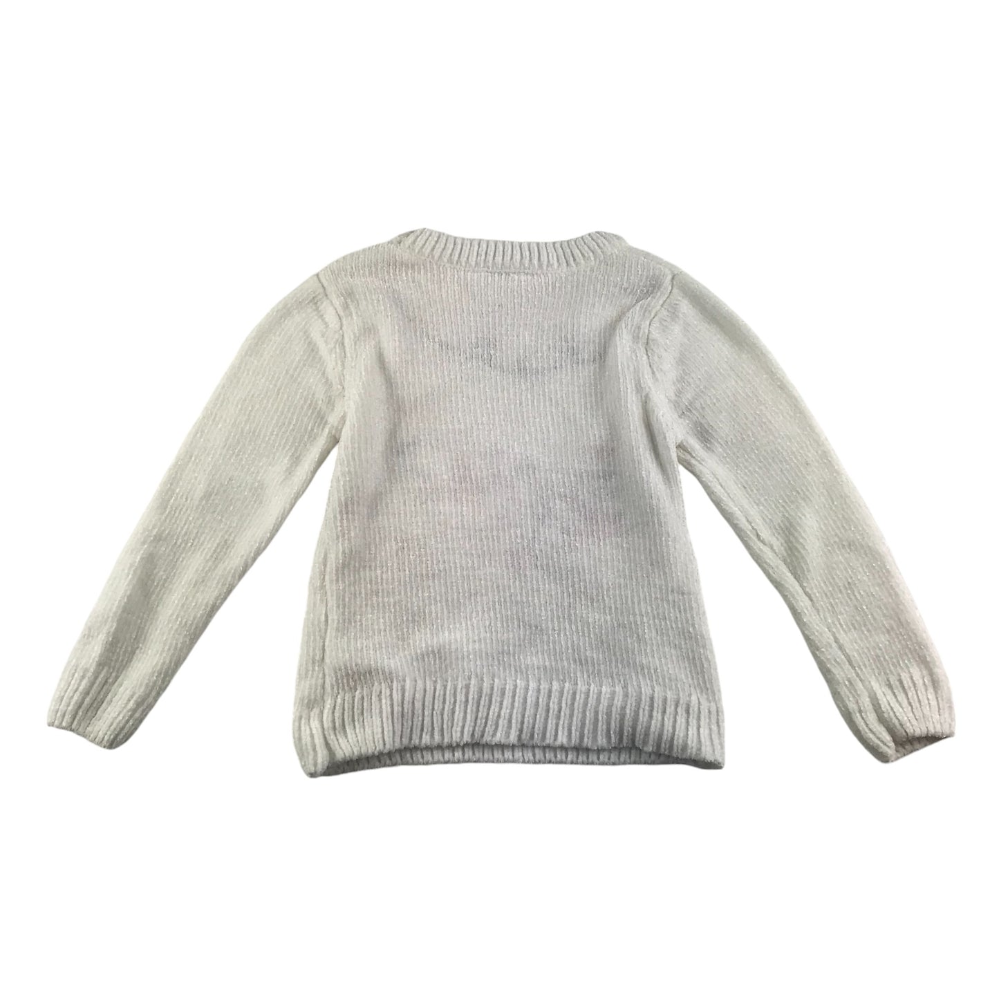 Primark festive jumper 5-6 years white penguin and polar bear ice skating graphic
