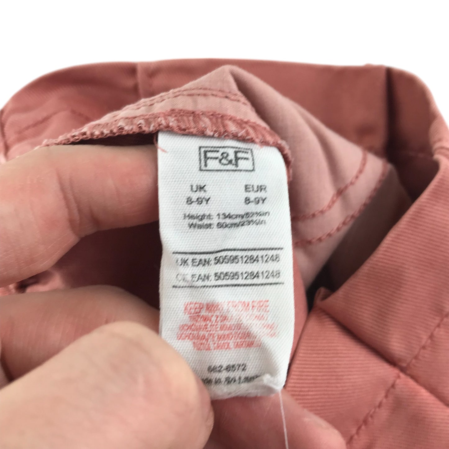F&F shorts 8-9 years burnt light red high waist