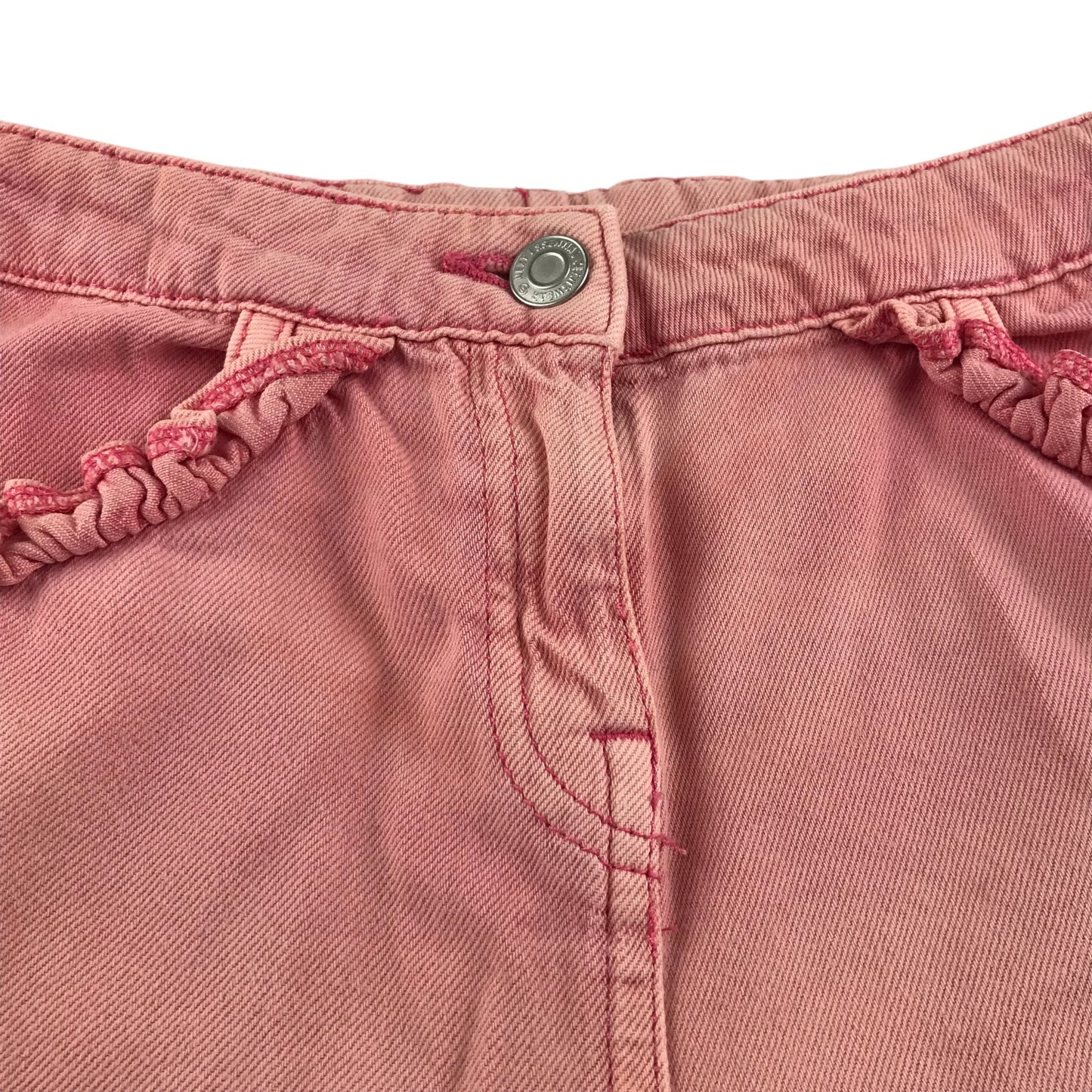 Next shorts 8-9 years washed out red denim with frilled pockets cotton
