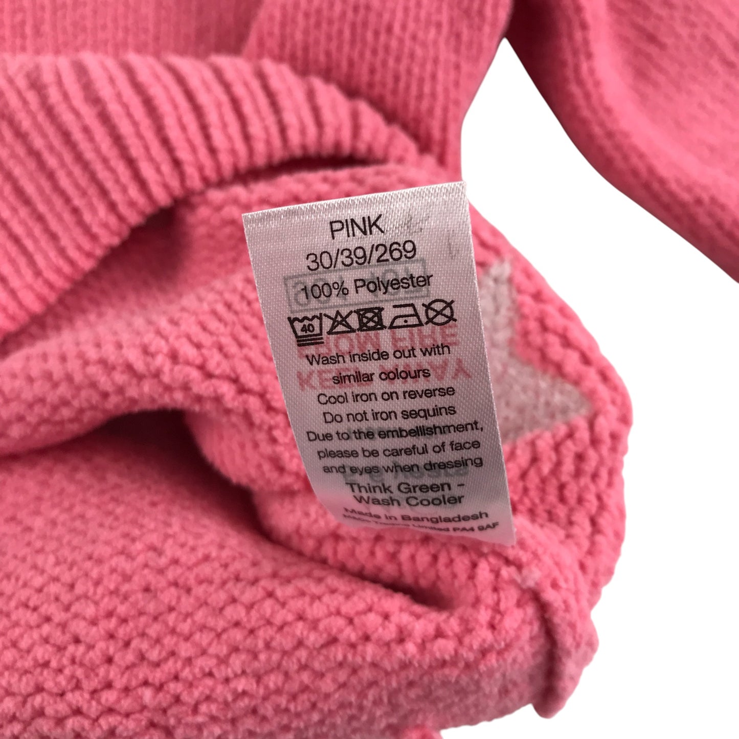 M&Co Jumper 5-6 years pink sequin star design knitwear