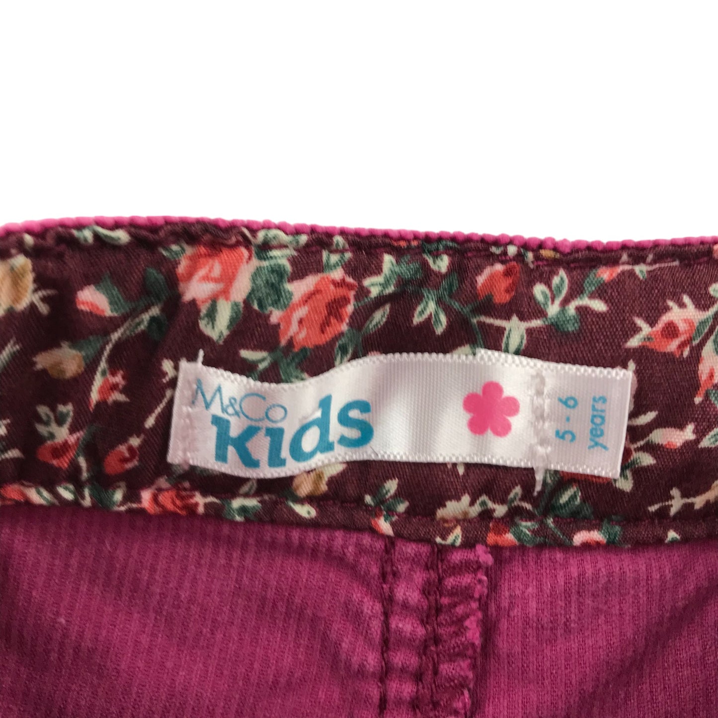 M&Co Skirt Age 5 Fuchsia Pink Purple Corduroy