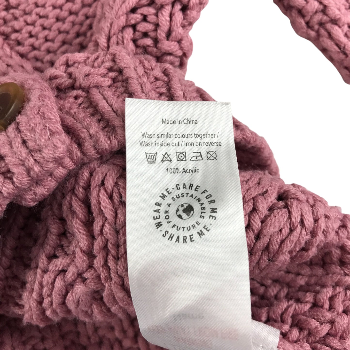 George Cardigan 5-6 years pink cable knitwear with round neckline