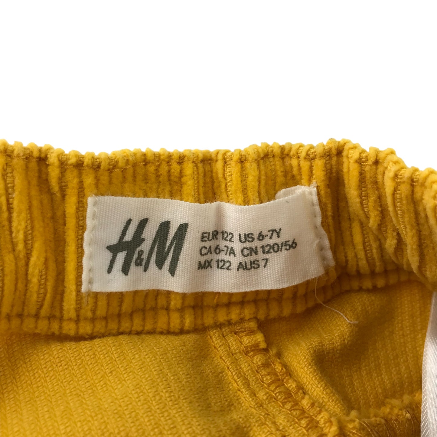 H&M Skirt Age 7 Mustard Yellow Corduroy