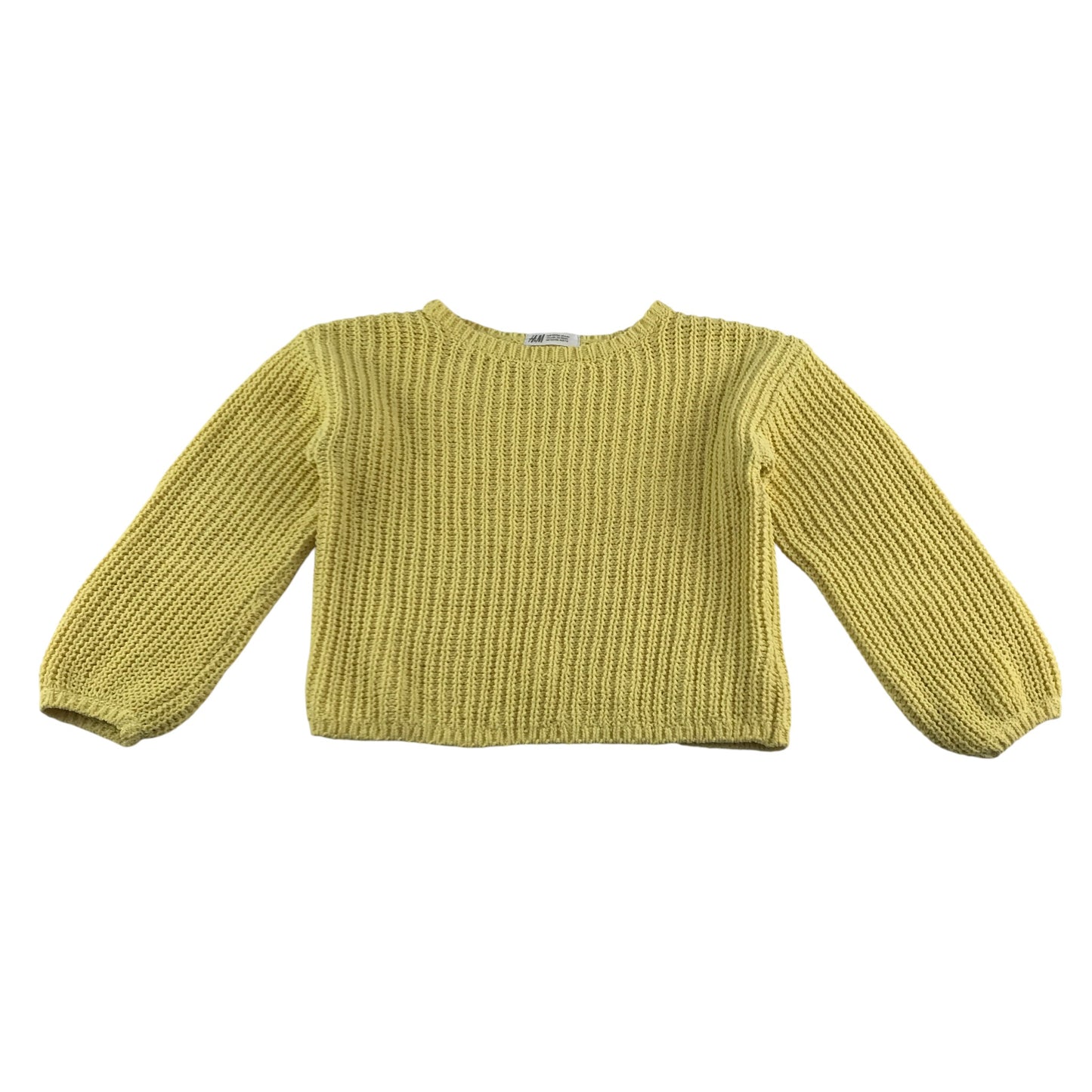 H&M Jumper 7-8 years yellow rib texture knitwear