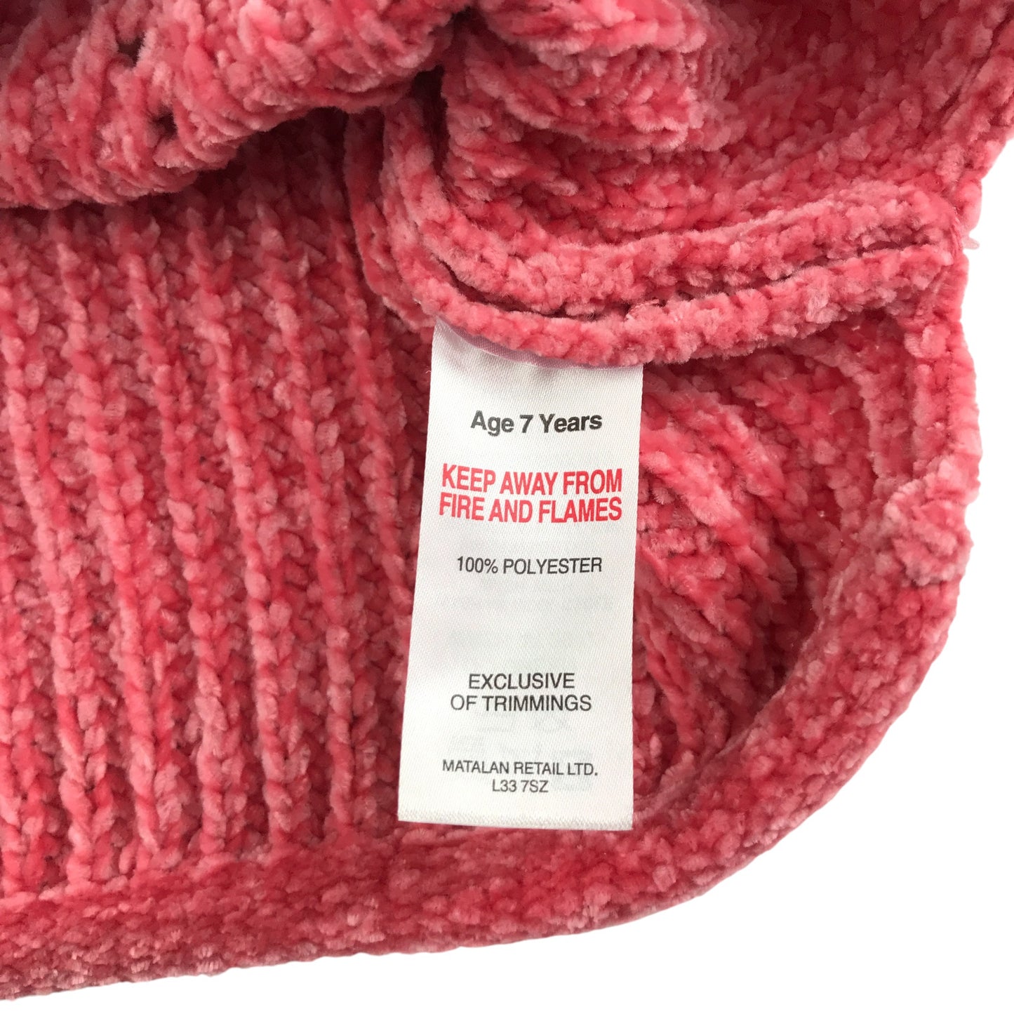 Matalan Jumper 6-7 years pink rib texture knitwear