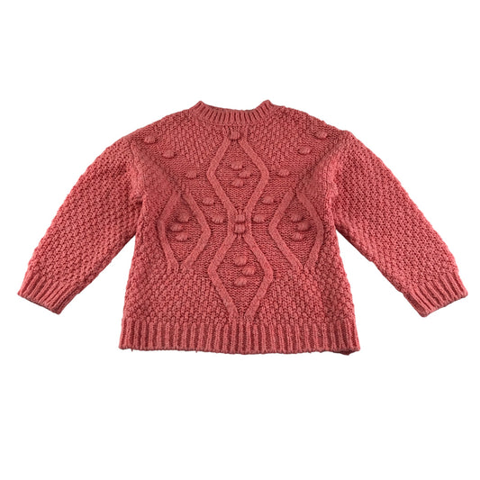 F&F Jumper 7-8 years pink knitwear bobble design