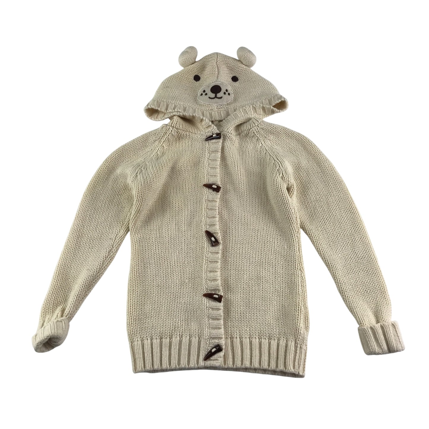 Next Cardigan 7-8 years white hooded bear face button up