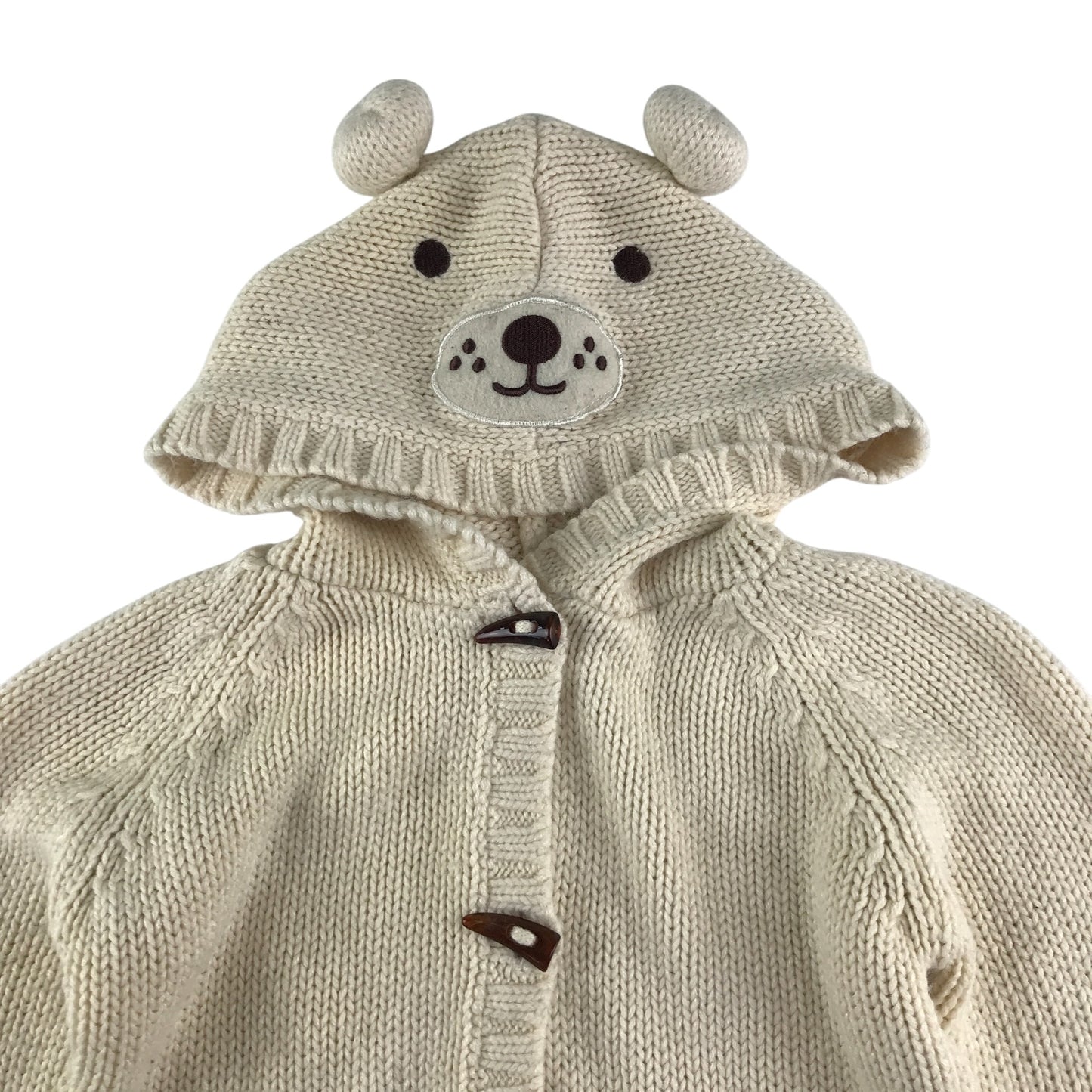 Next Cardigan 7-8 years white hooded bear face button up
