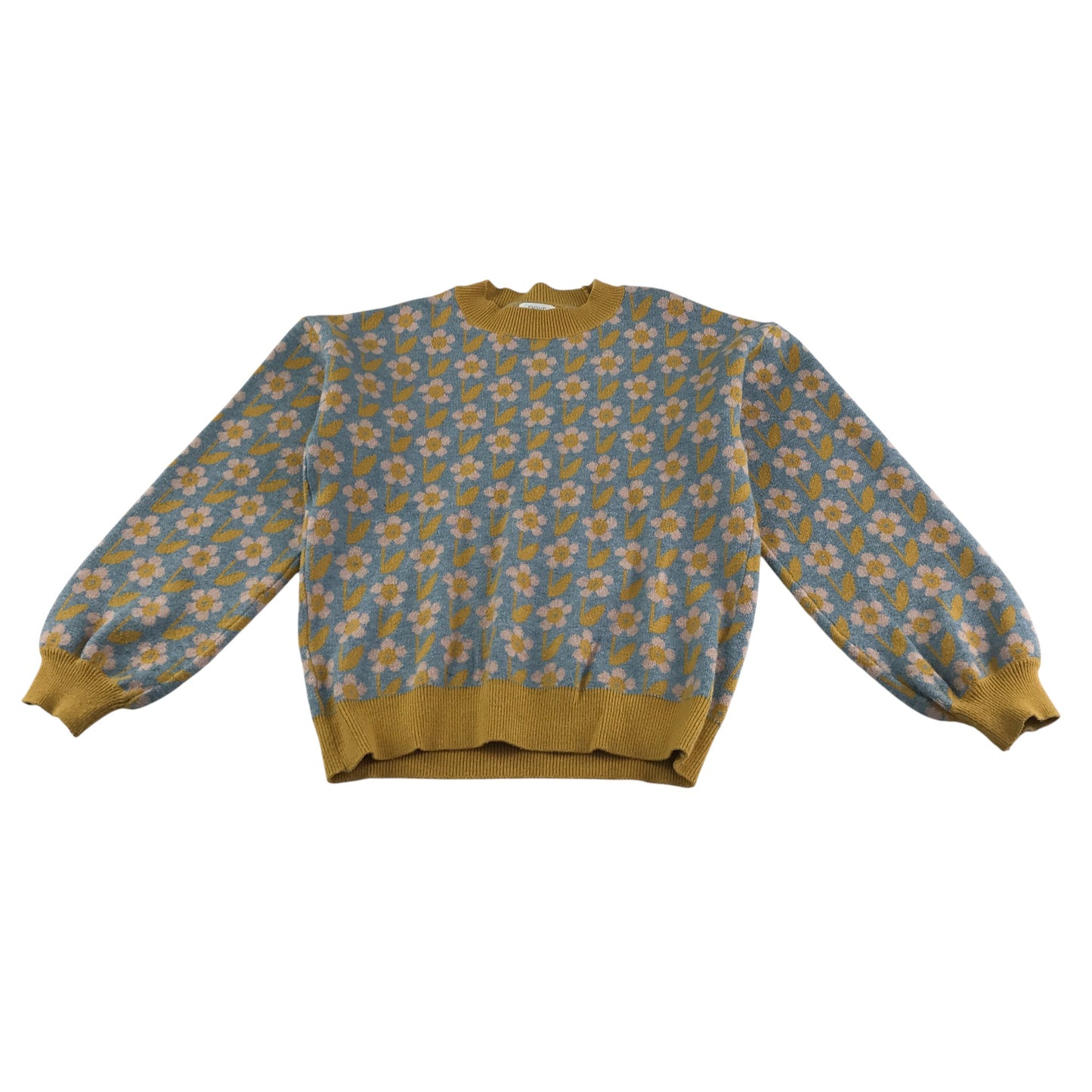 Next Jumper 8-9 years blue and yellow floral print knitwear