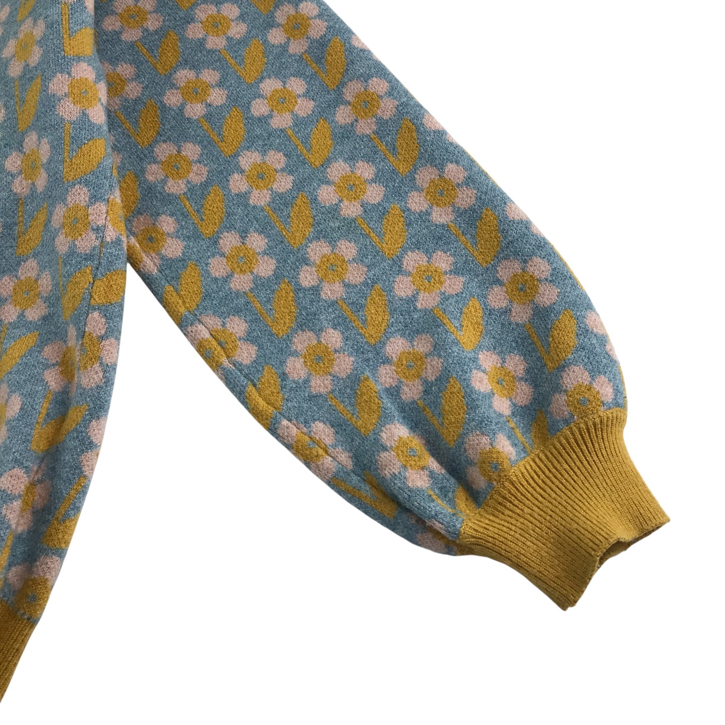 Next Jumper 8-9 years blue and yellow floral print knitwear