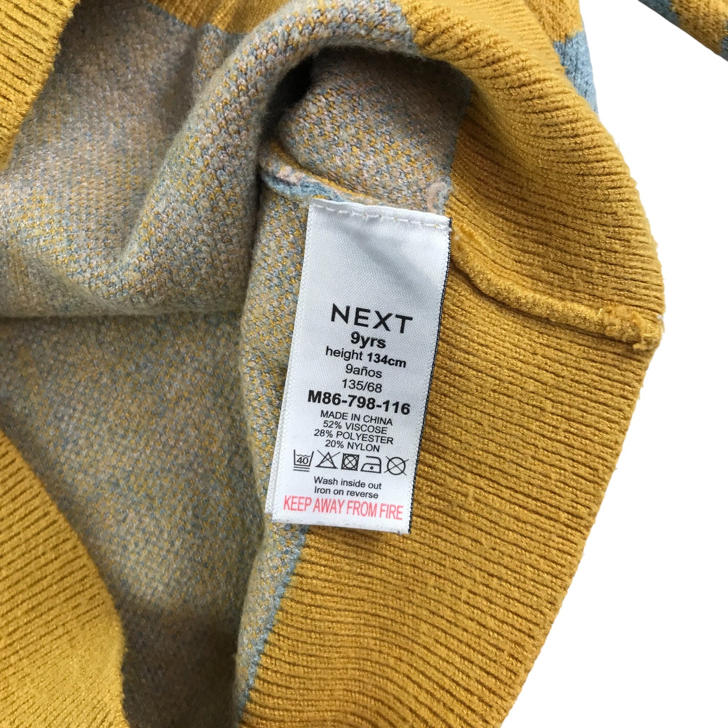 Next Jumper 8-9 years blue and yellow floral print knitwear