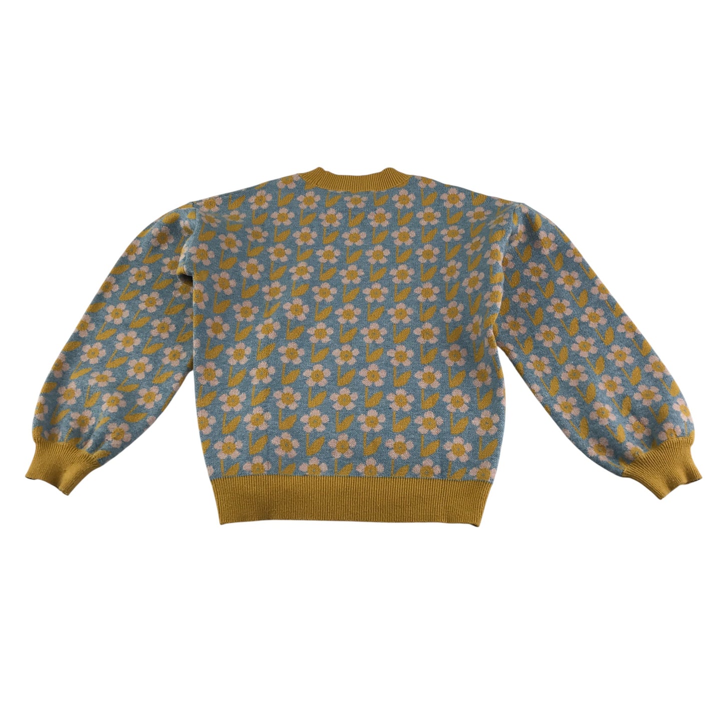 Next Jumper 8-9 years blue and yellow floral print knitwear
