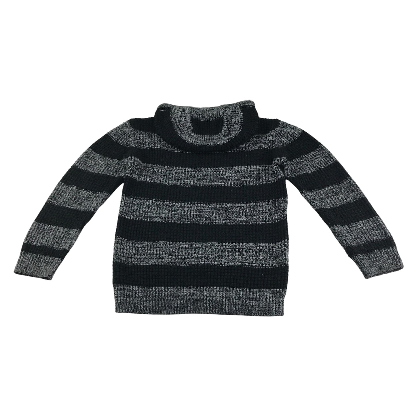 Tu Hoodie 10-11 Years grey and black two tone stripy knit