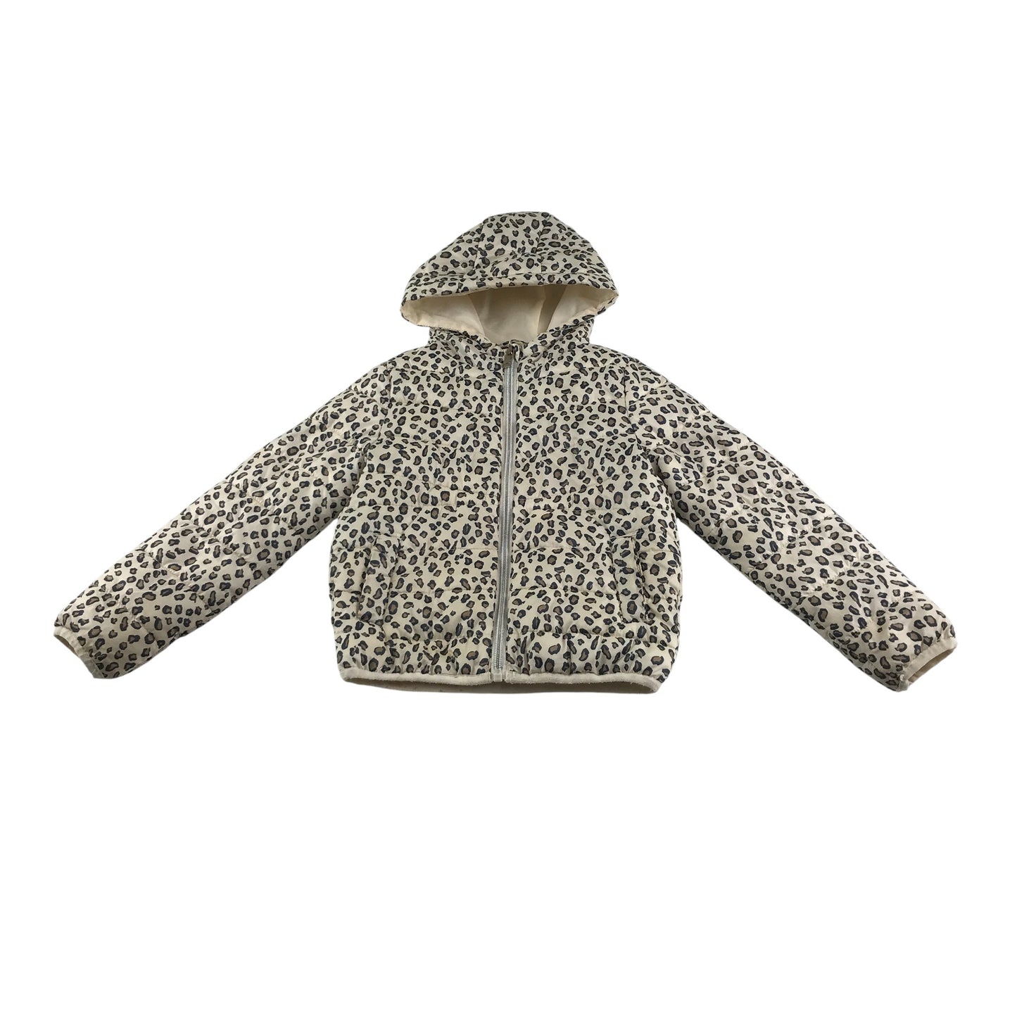 Primark jacket 5-6 years white animal print puffer