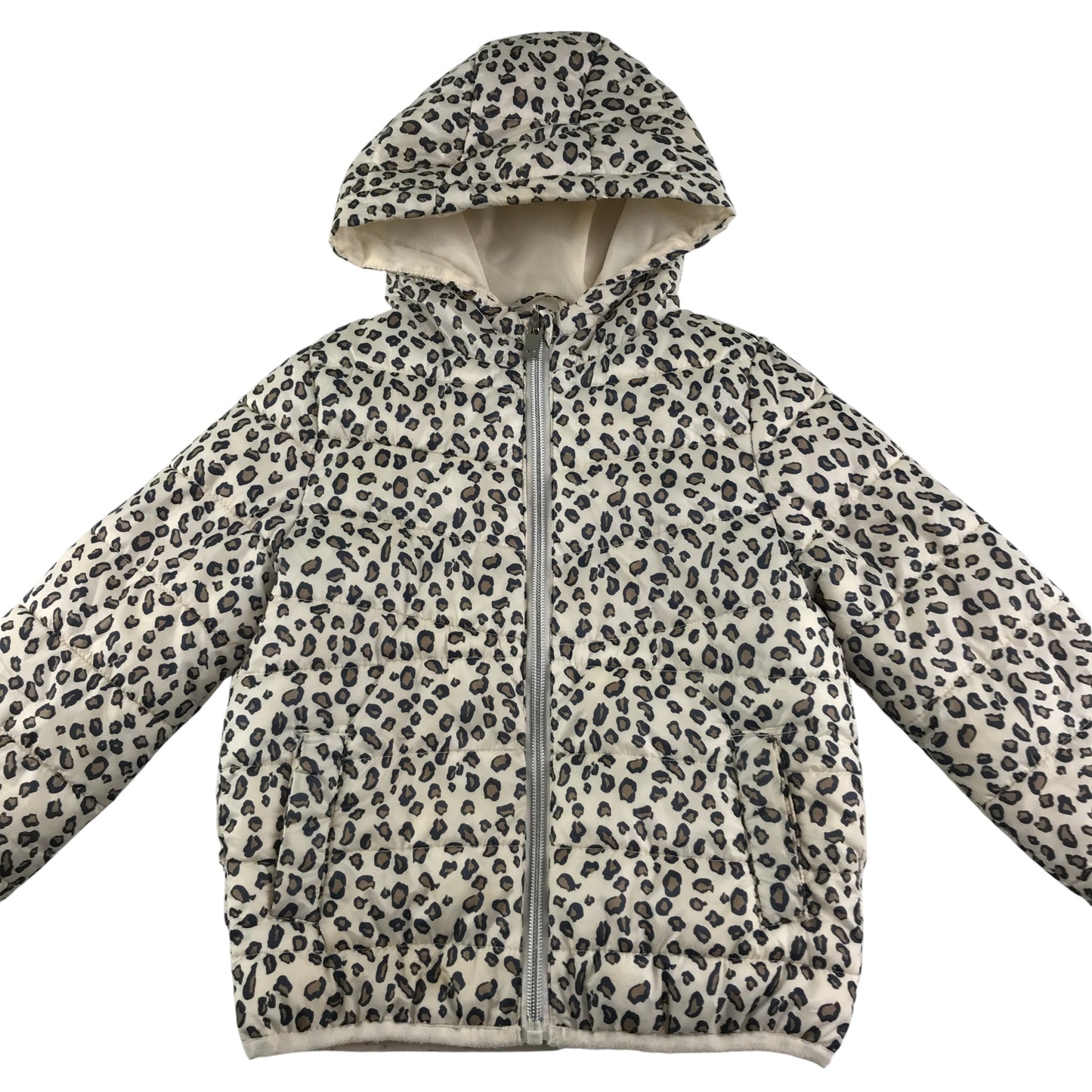 Primark jacket 5-6 years white animal print puffer