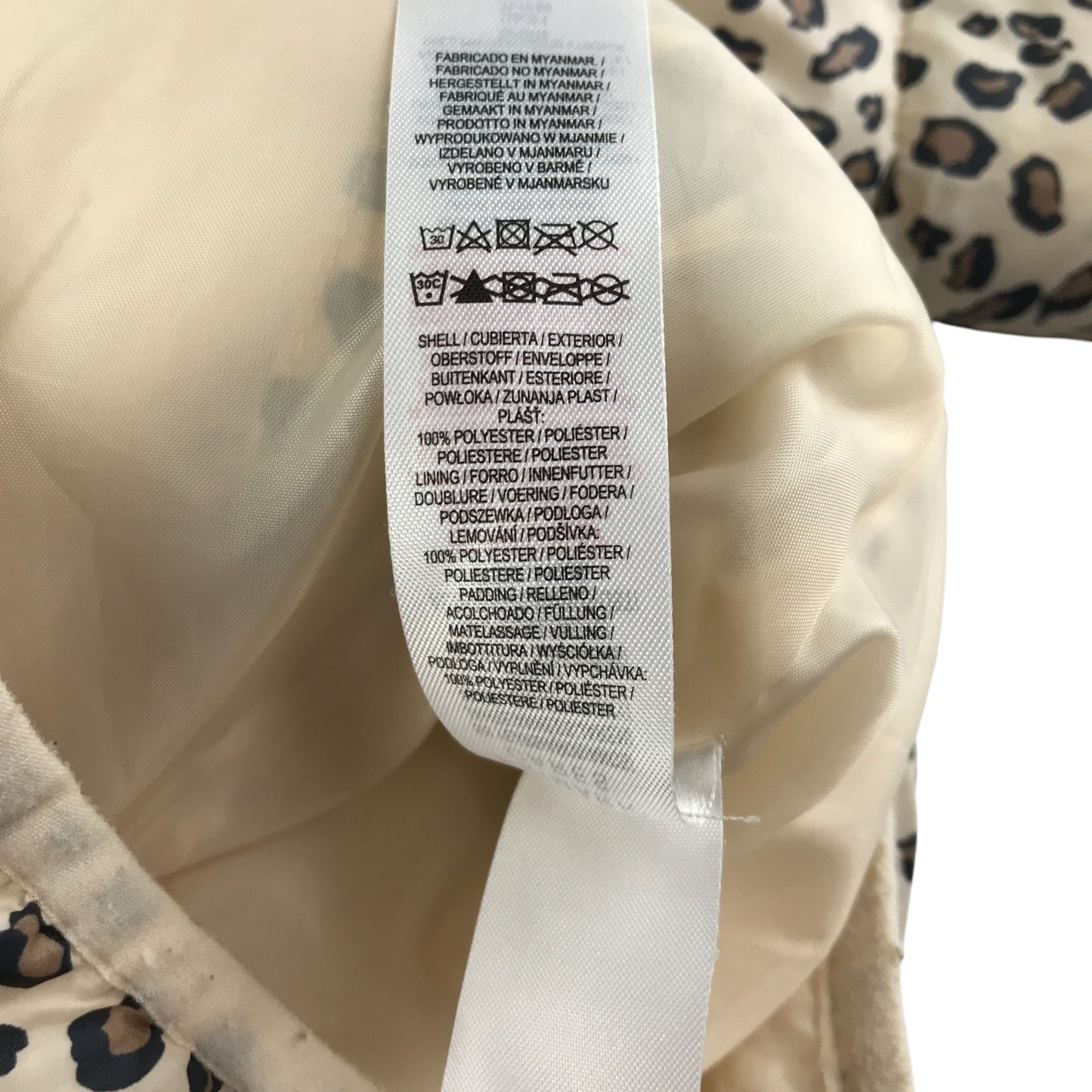 Primark jacket 5-6 years white animal print puffer