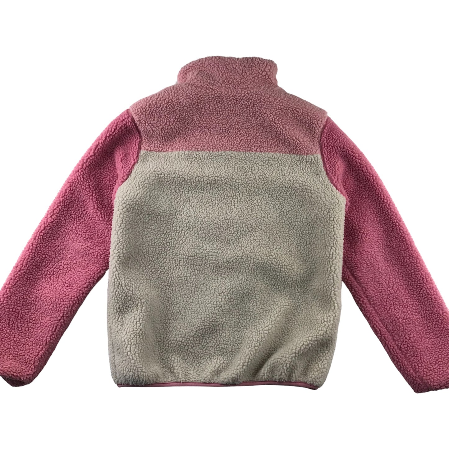 M&Co fleece 11-12 years pink and white long sleeve full zipper