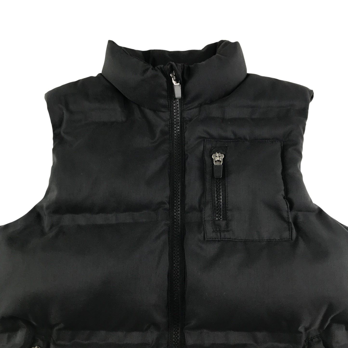 Nutmeg Gilet 7-8 years black puffer with zipper pockets mock neckline
