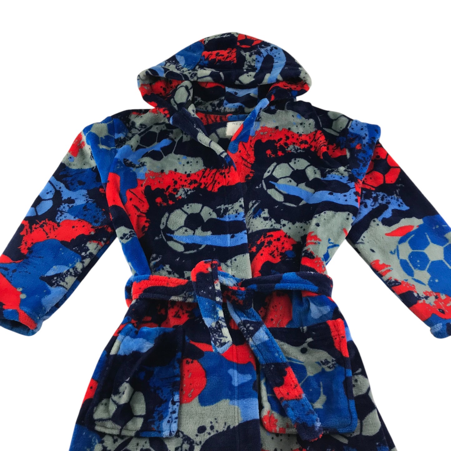 Next dressing gown 11-12 years blue and red pattern