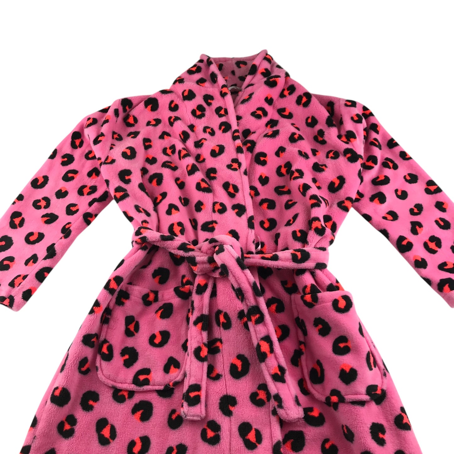 M&S dressing gown 12-13 years pink leopard spot pattern