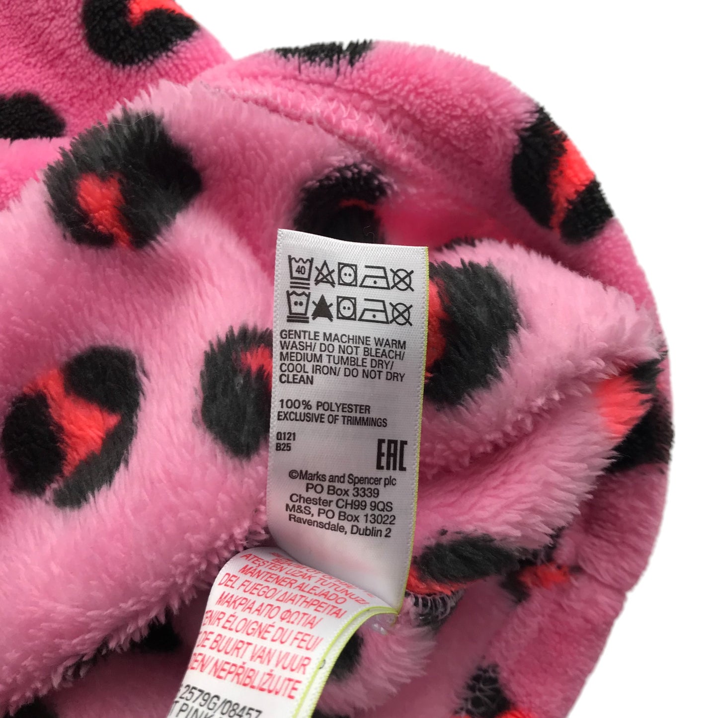M&S dressing gown 12-13 years pink leopard spot pattern