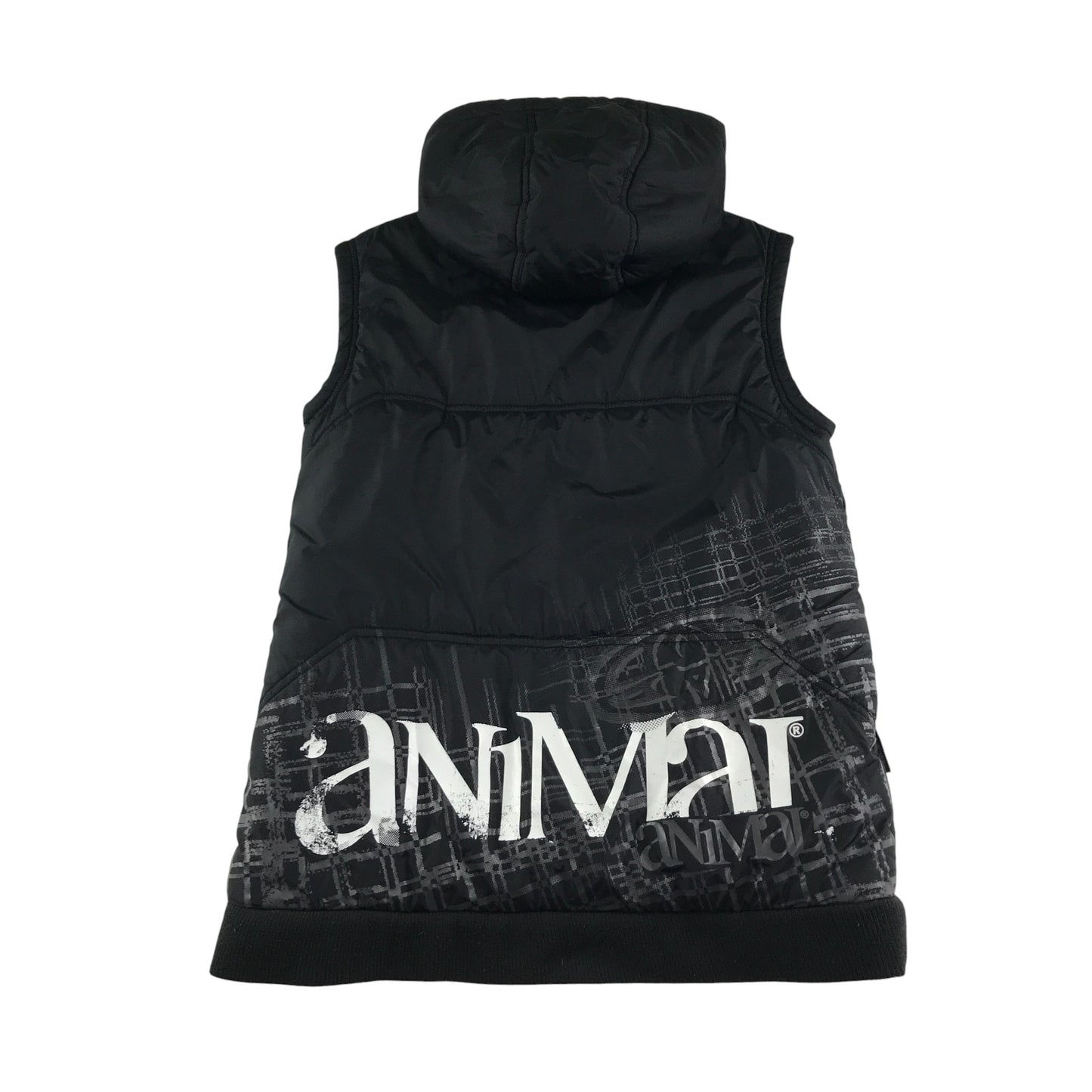 Animal Boys Gilet 11-13 years black puffer with full zipper and hood
