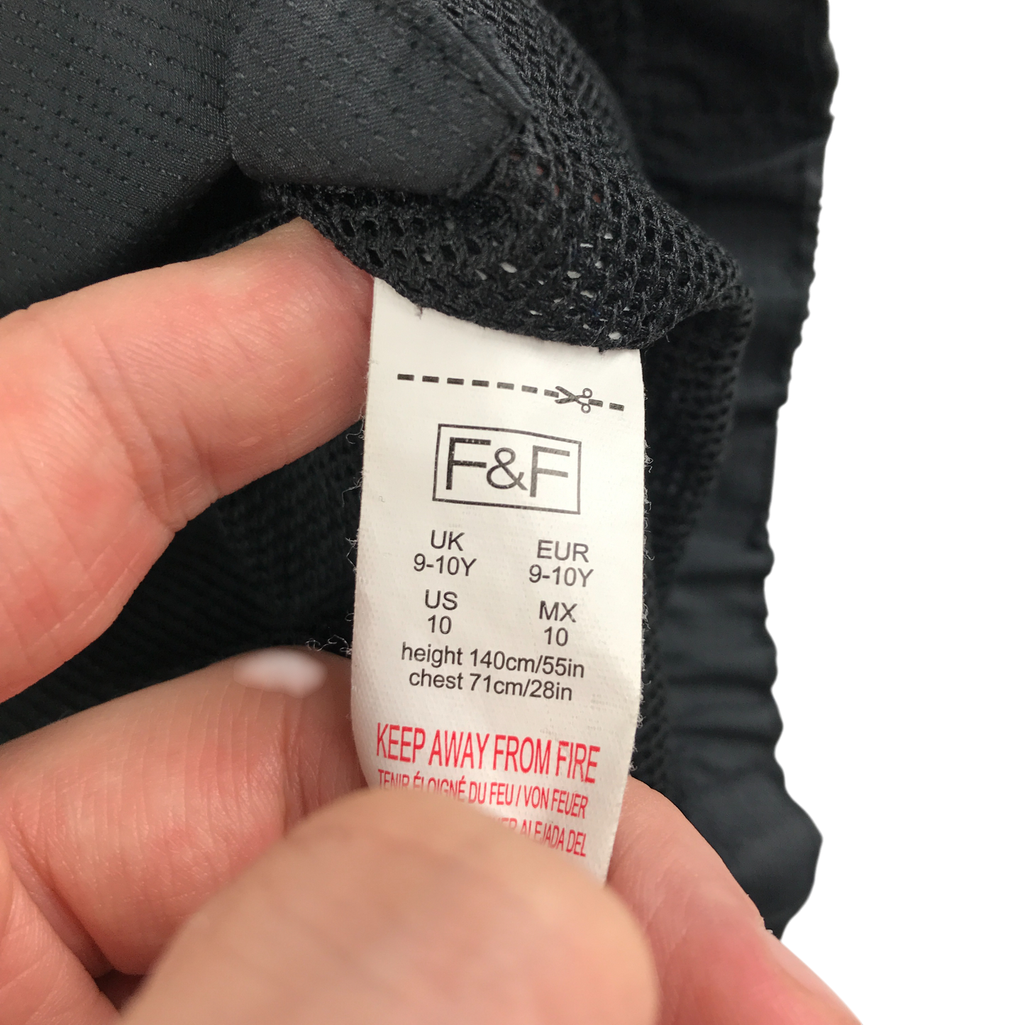 F&F Light Jacket 9-10 Years Black Hooded