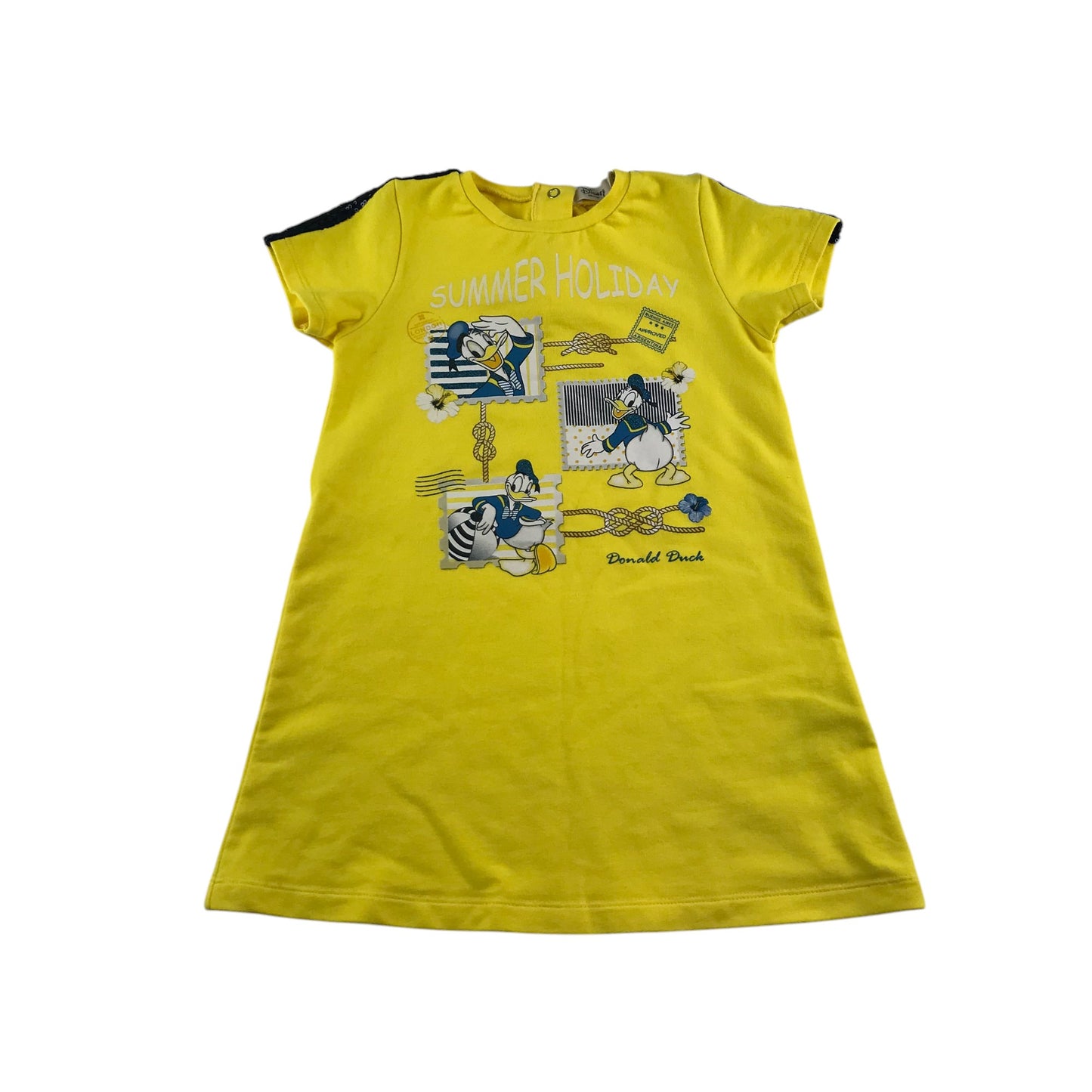 Disney dress 4-5 years yellow A-line Donald Duck t-shirt style
