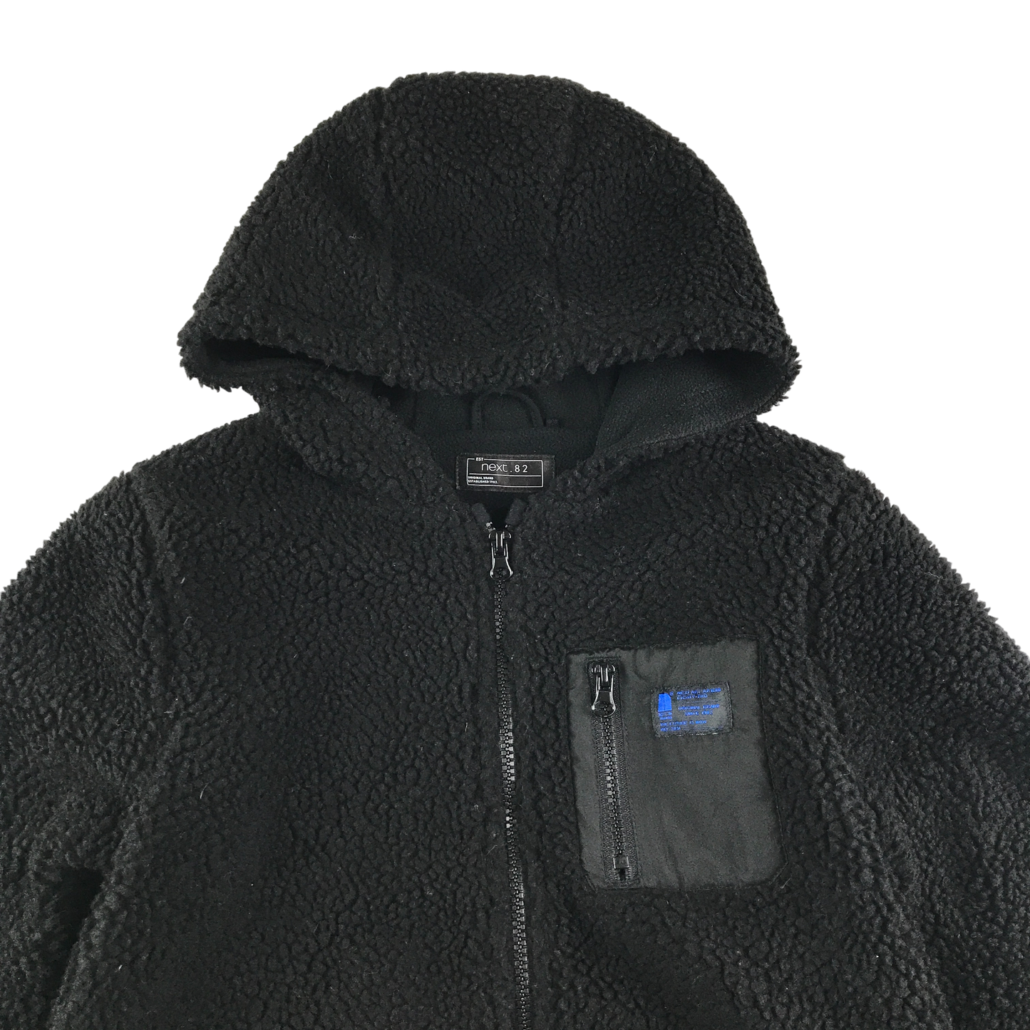 Next Teddy Fleece Jacket 10-11 Years Black Hooded