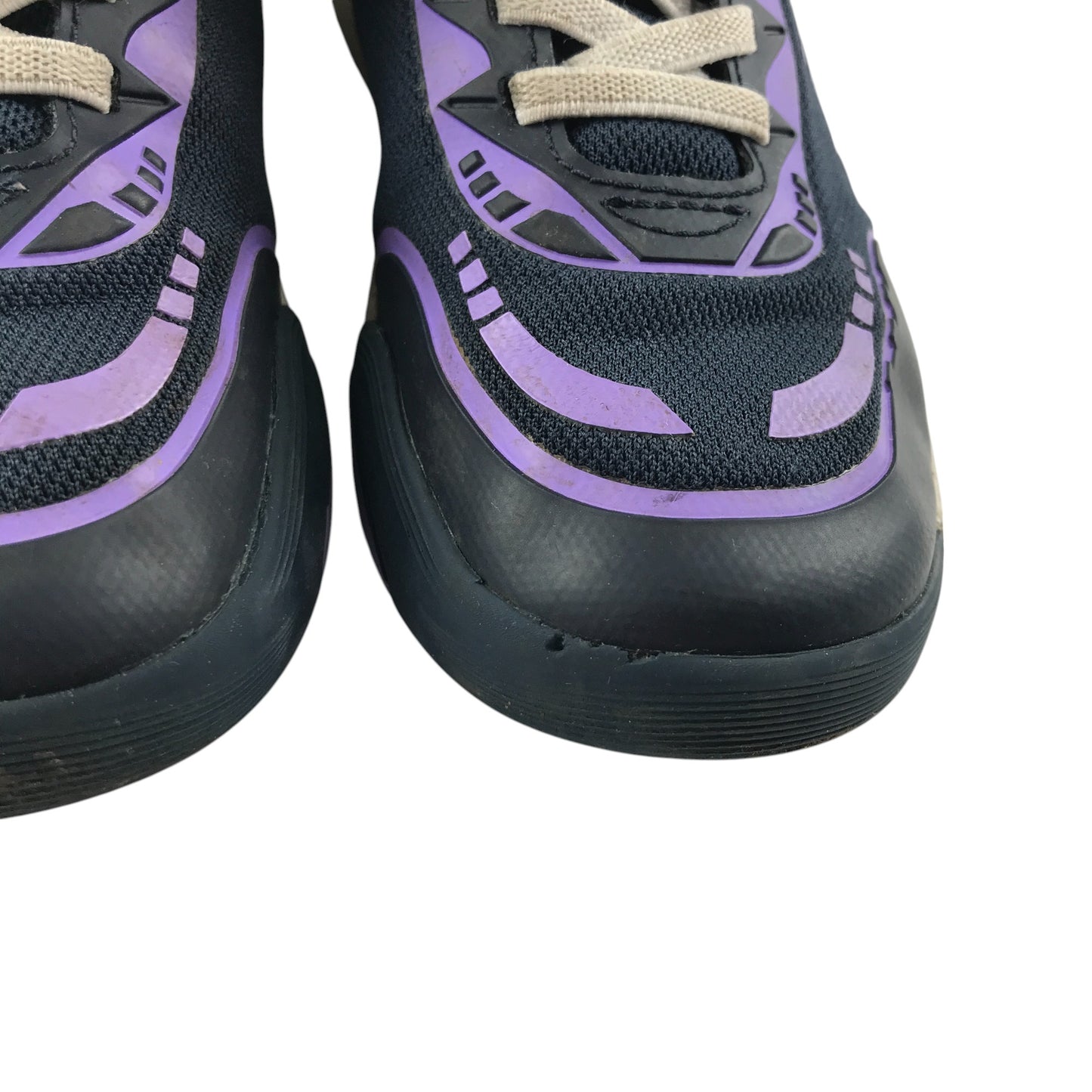 Clarks trainers shoe size 10.5 junior black and purple with laces and hook and loop strap