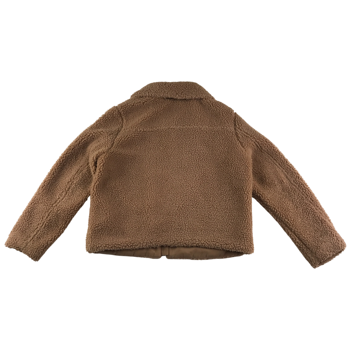 H&M Teddy Fleece Jacket Womens Small Brown Zip Up