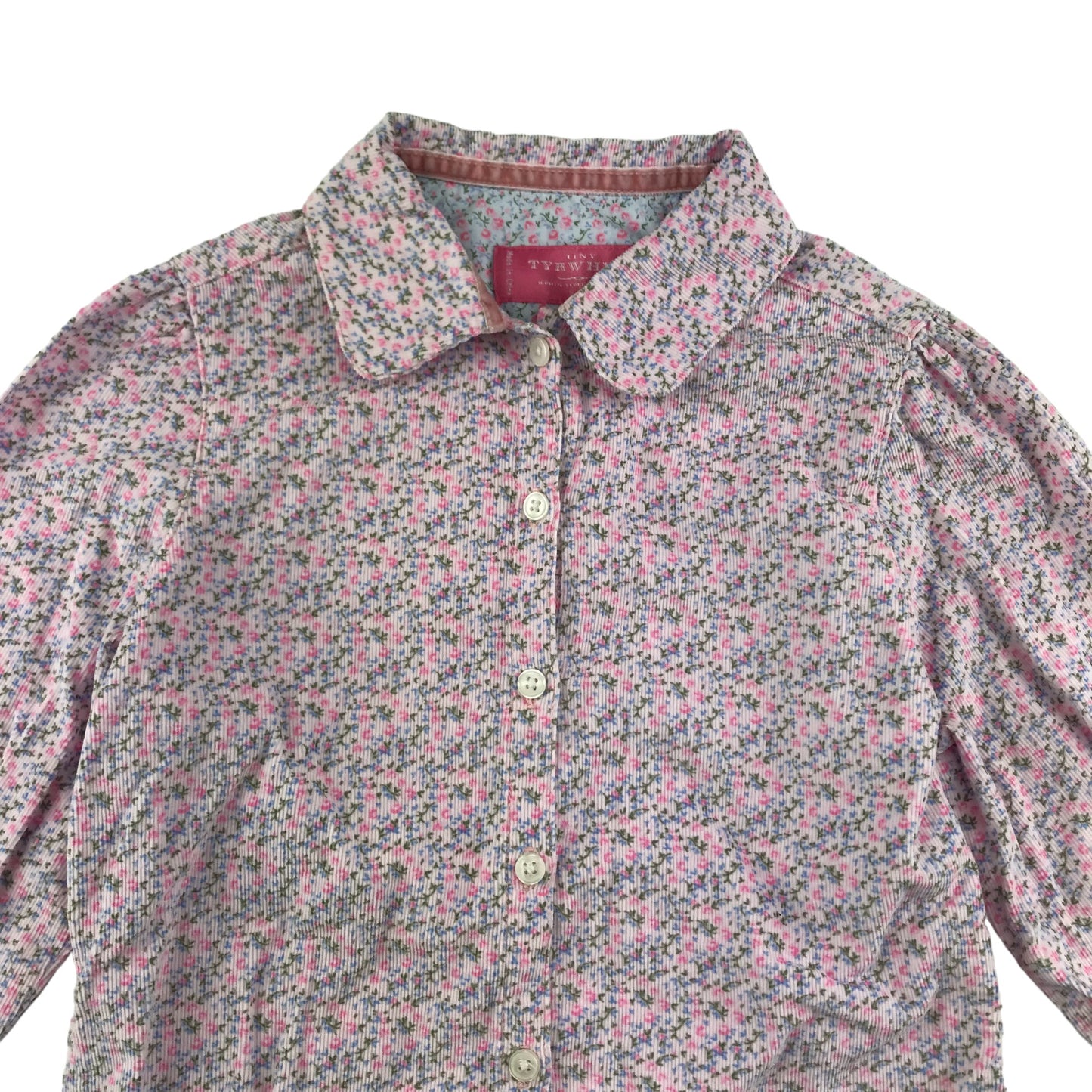 Tiny Tyrwhitt Blouse Age 5 Pink Floral Long Sleeve Corduroy Shirt Cotton