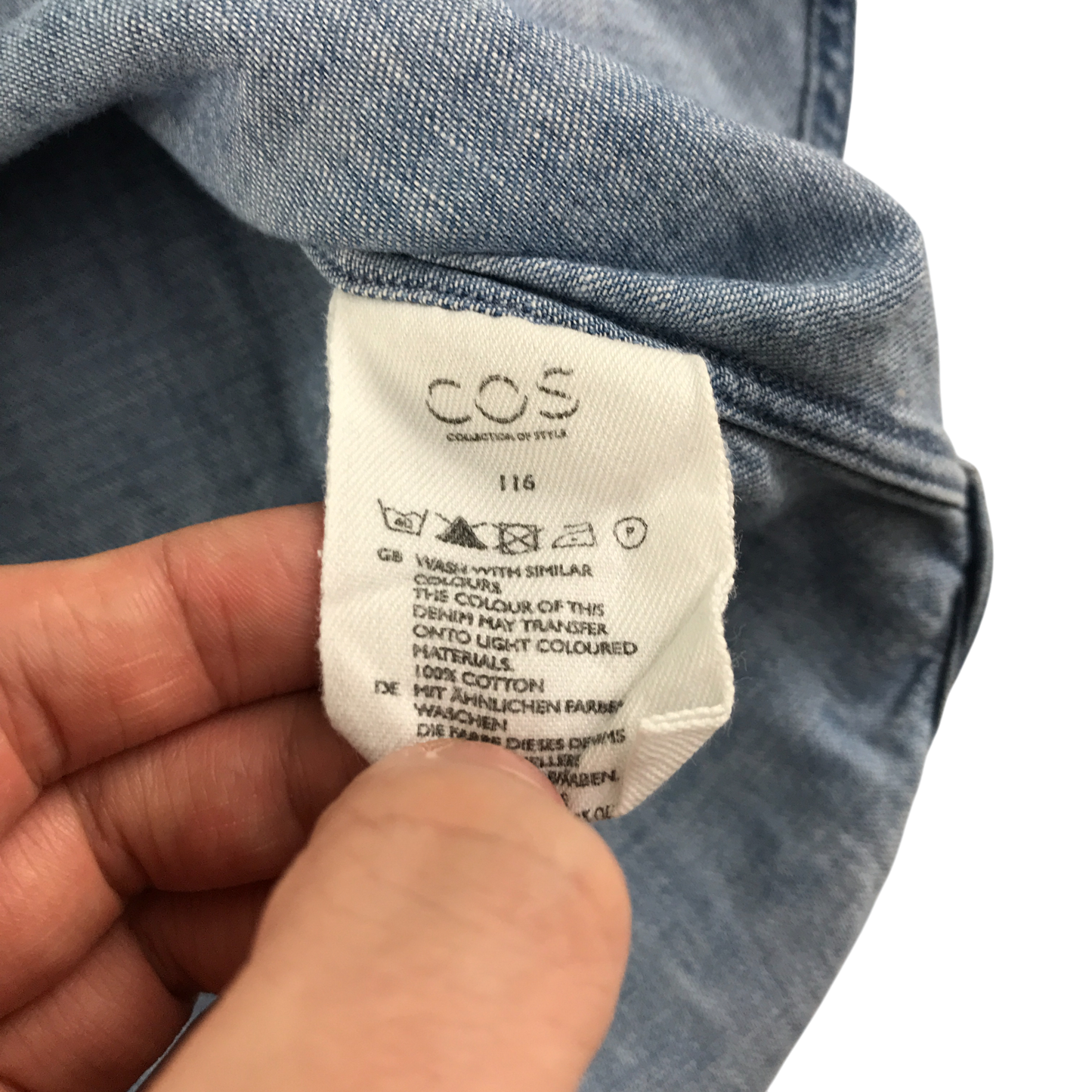 COS Shirt 5-6 Years Blue Denim Button-Up Cotton