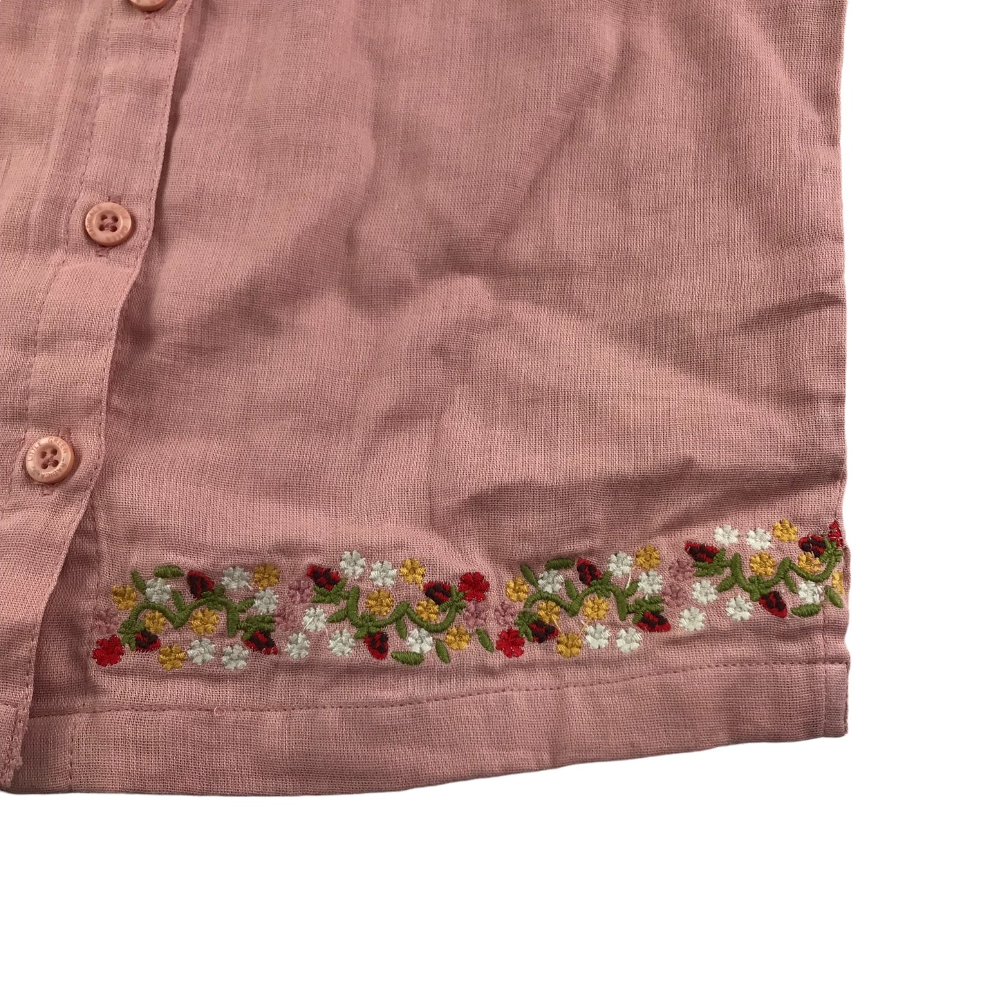 Little Green Radicals Blouse Age 5 Vintage Pink Short Sleeve Button Up Cotton