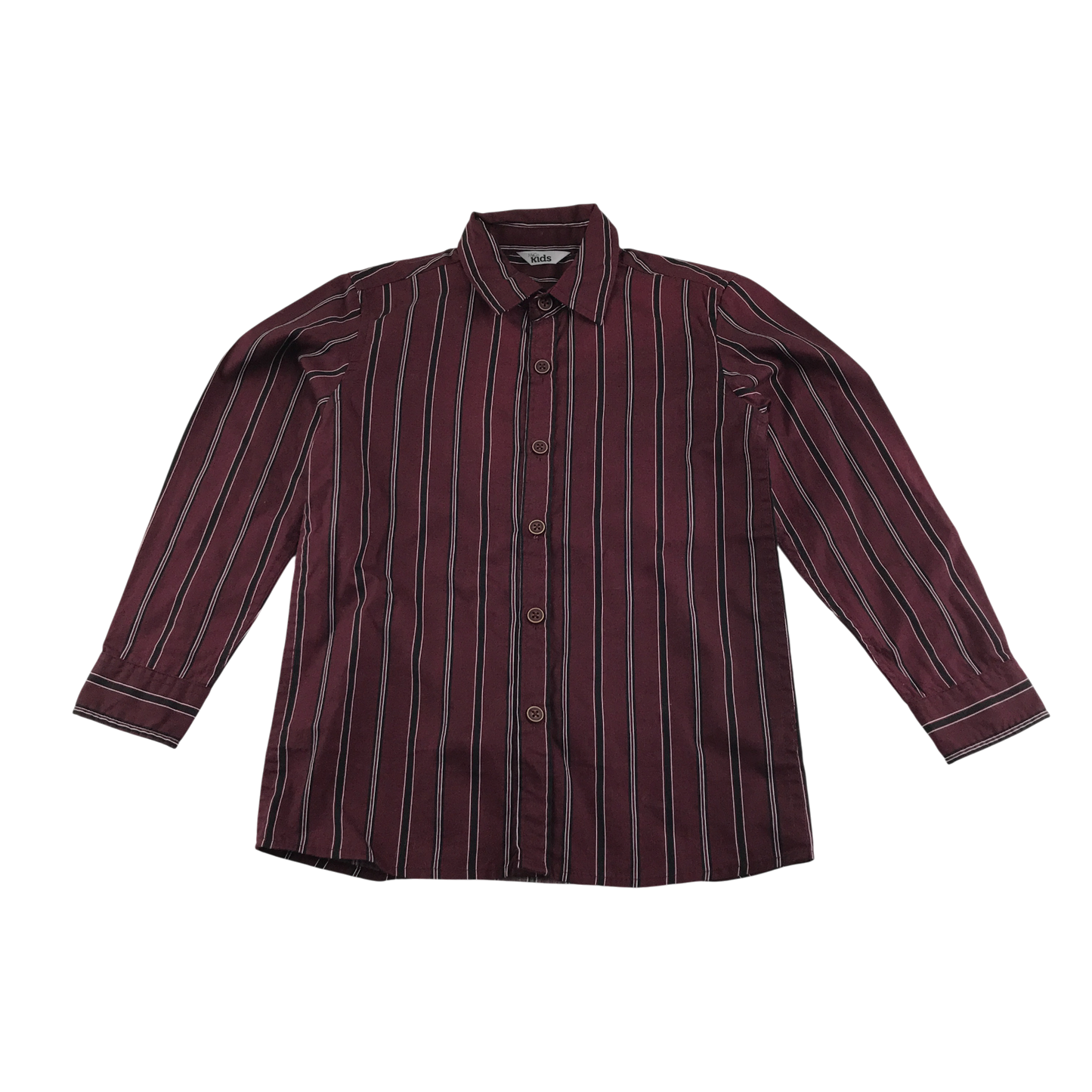 M&Co Shirt 5-6 Years Burgundy Stripe Cotton