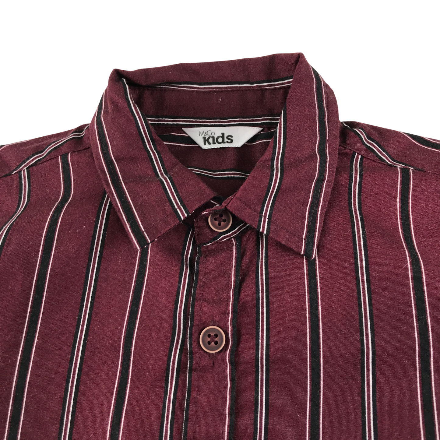 M&Co Shirt 5-6 Years Burgundy Stripe Cotton