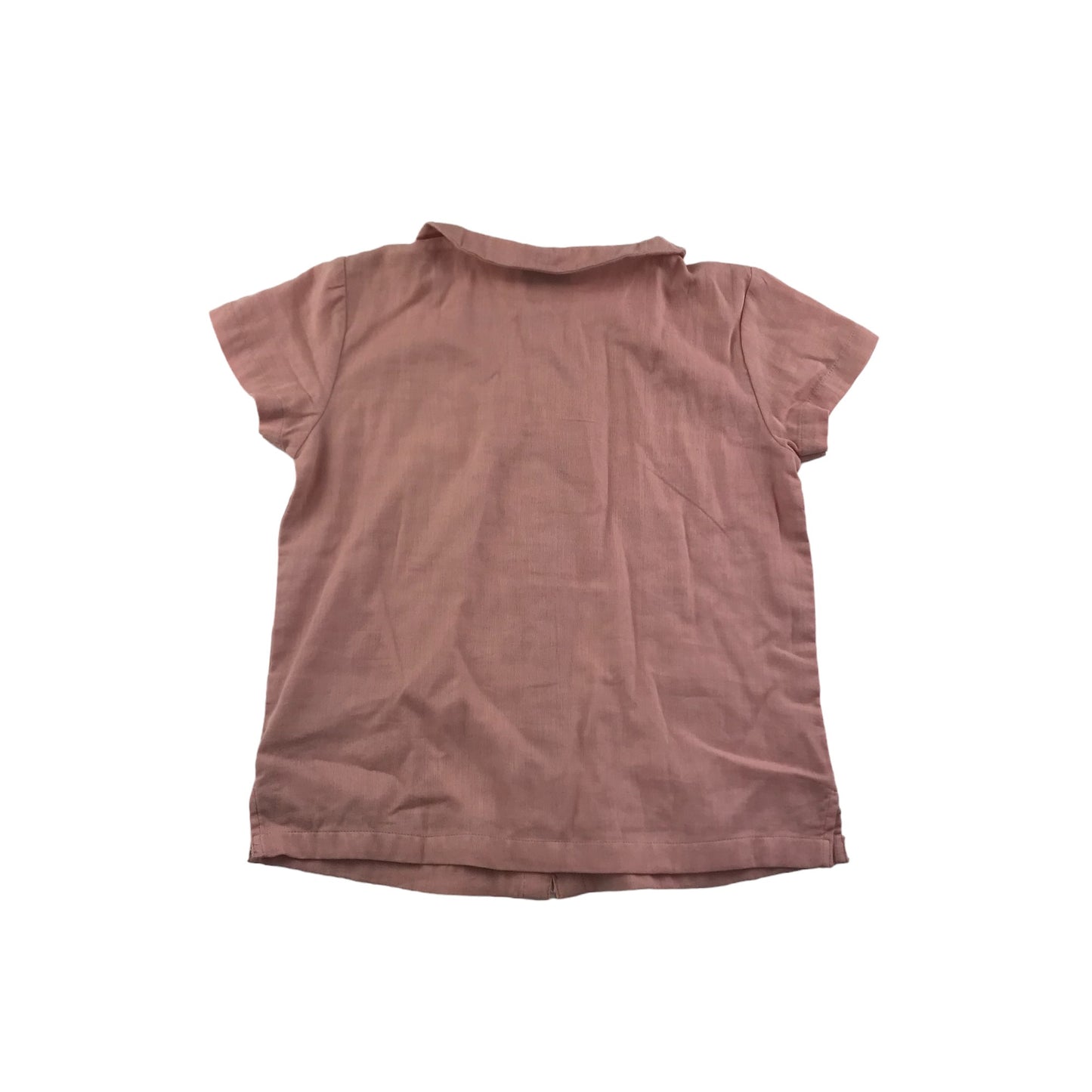 Little Green Radicals Blouse Age 5 Vintage Pink Short Sleeve Button Up Cotton