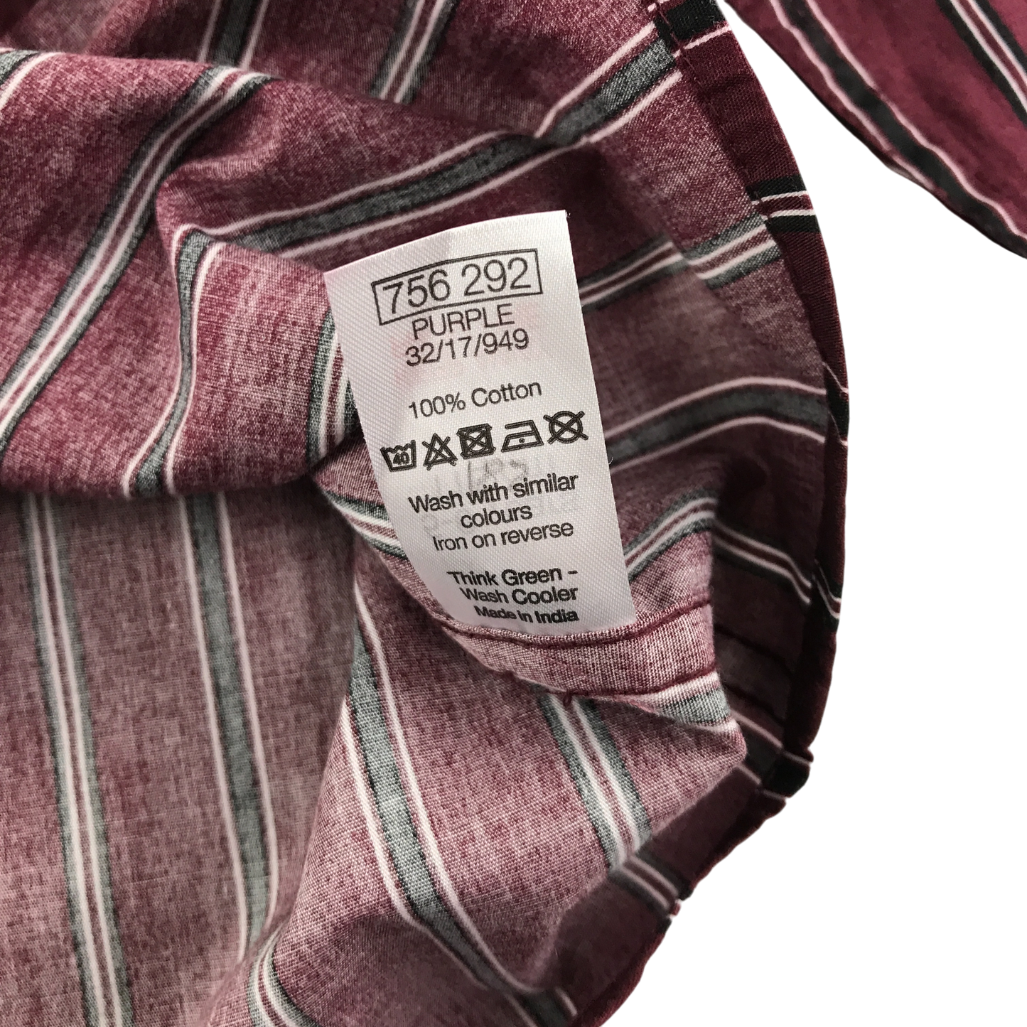 M&Co Shirt 5-6 Years Burgundy Stripe Cotton