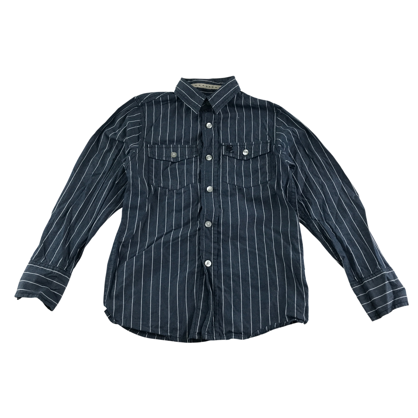 Rebel Shirt 7-8 Years Blue Stripe Pattern Cotton