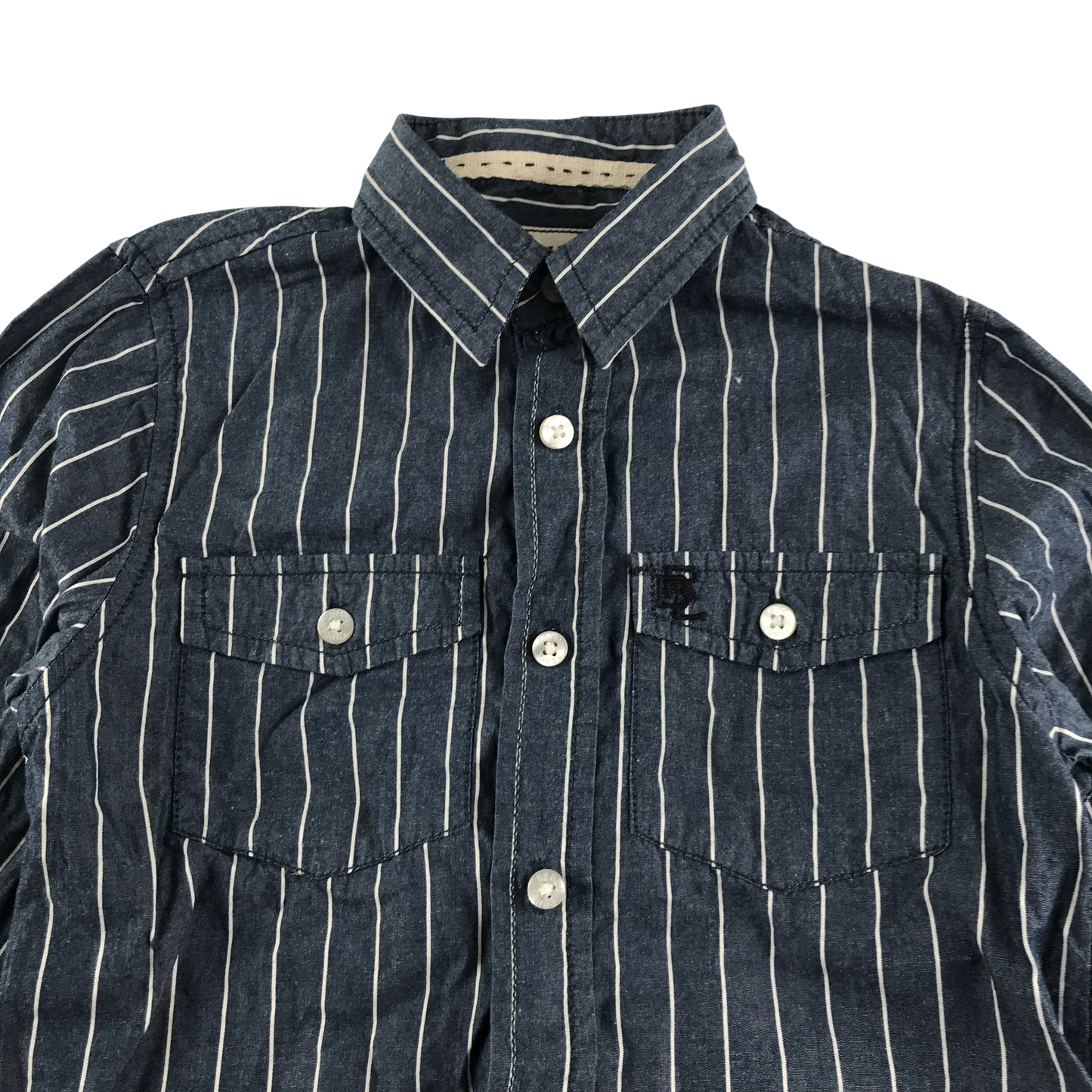 Rebel Shirt 7-8 Years Blue Stripe Pattern Cotton