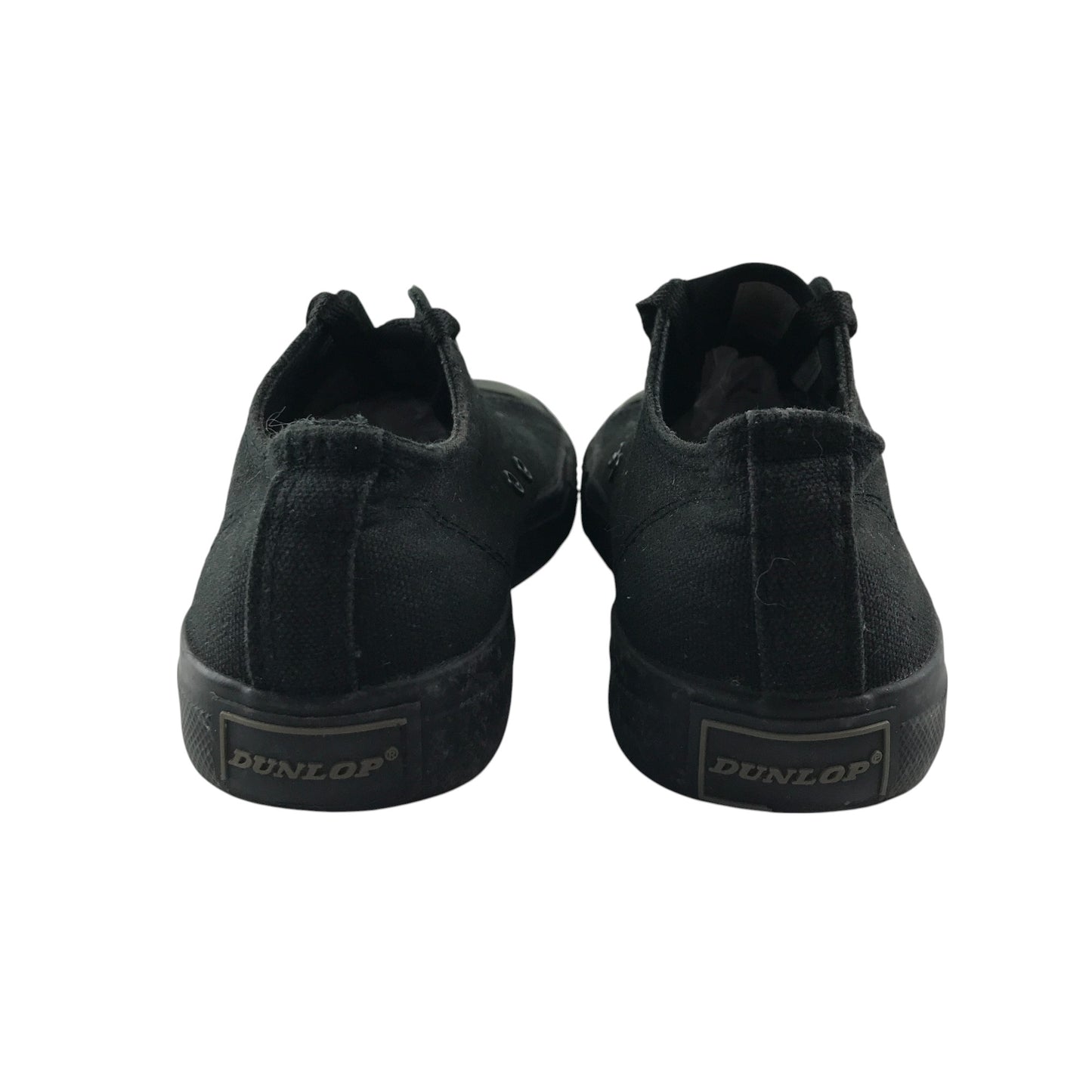 Dunlop trainers shoe size 3 black plimsol style flat canvas sneaker