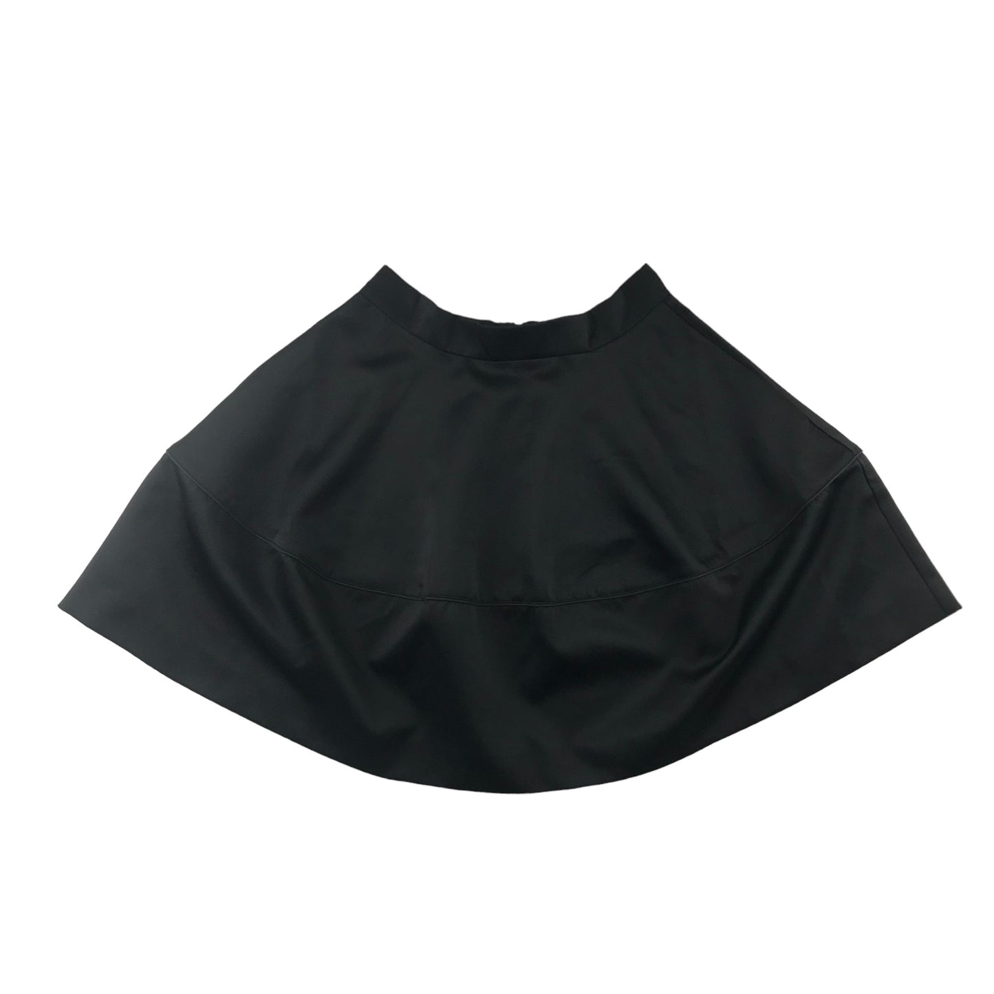 H&M Skirt Adult UK 12 Black Thin Waist band Layered Satiny Material