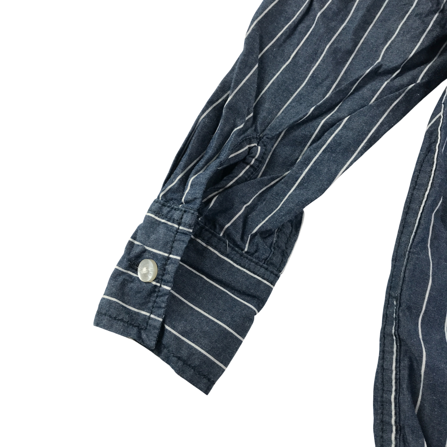 Rebel Shirt 7-8 Years Blue Stripe Pattern Cotton